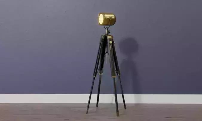 Game - Ready Industrial spotlight Low-poly 3D model