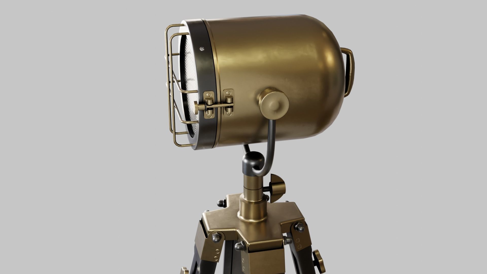 Game - Ready Industrial spotlight Low-poly 3D model_12