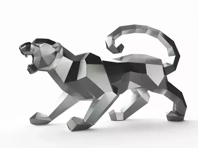 Poly Tiger Sculpture 3D print model