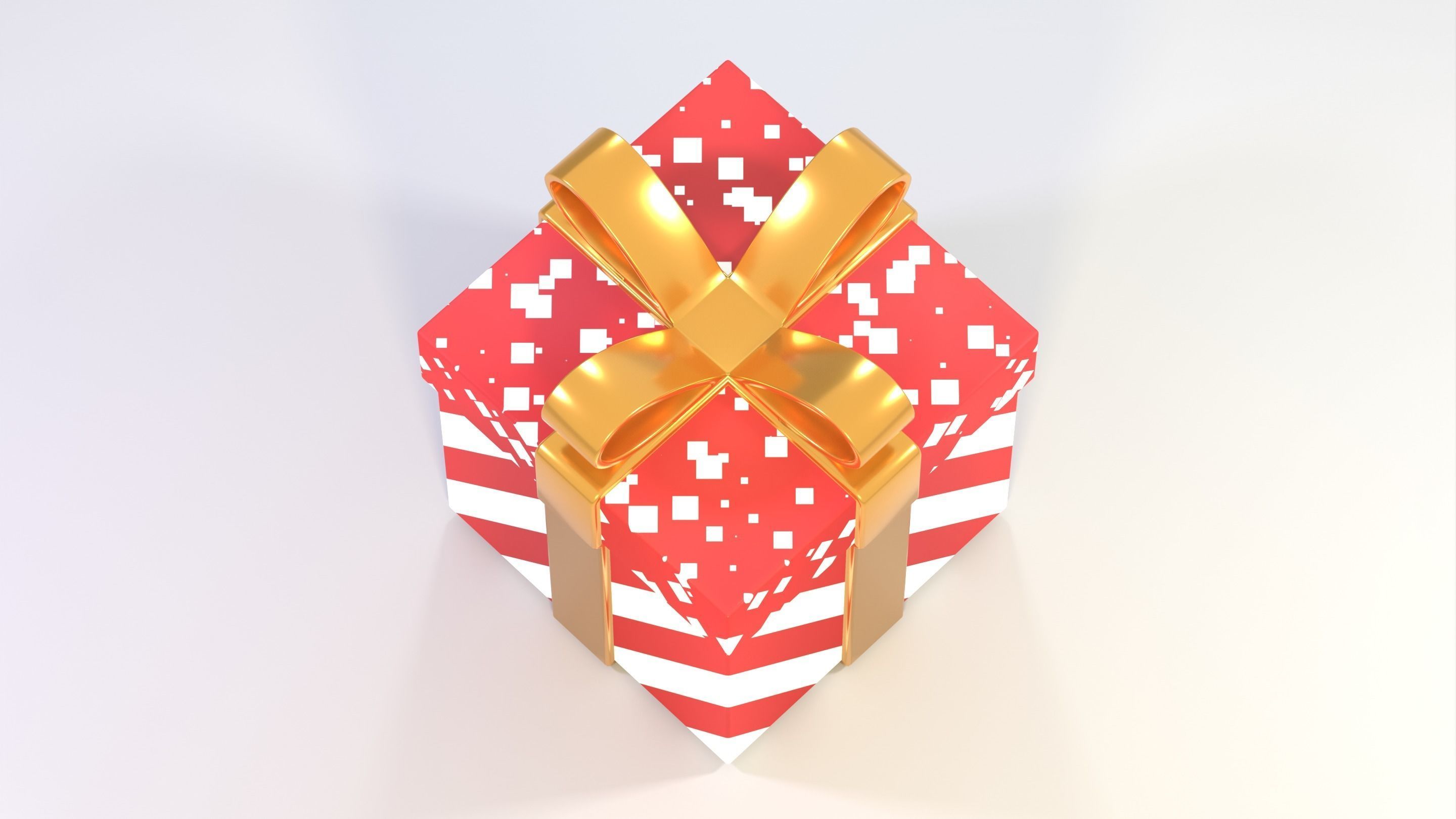 Wrapped X-Mas Gift Low-poly 3D model_3