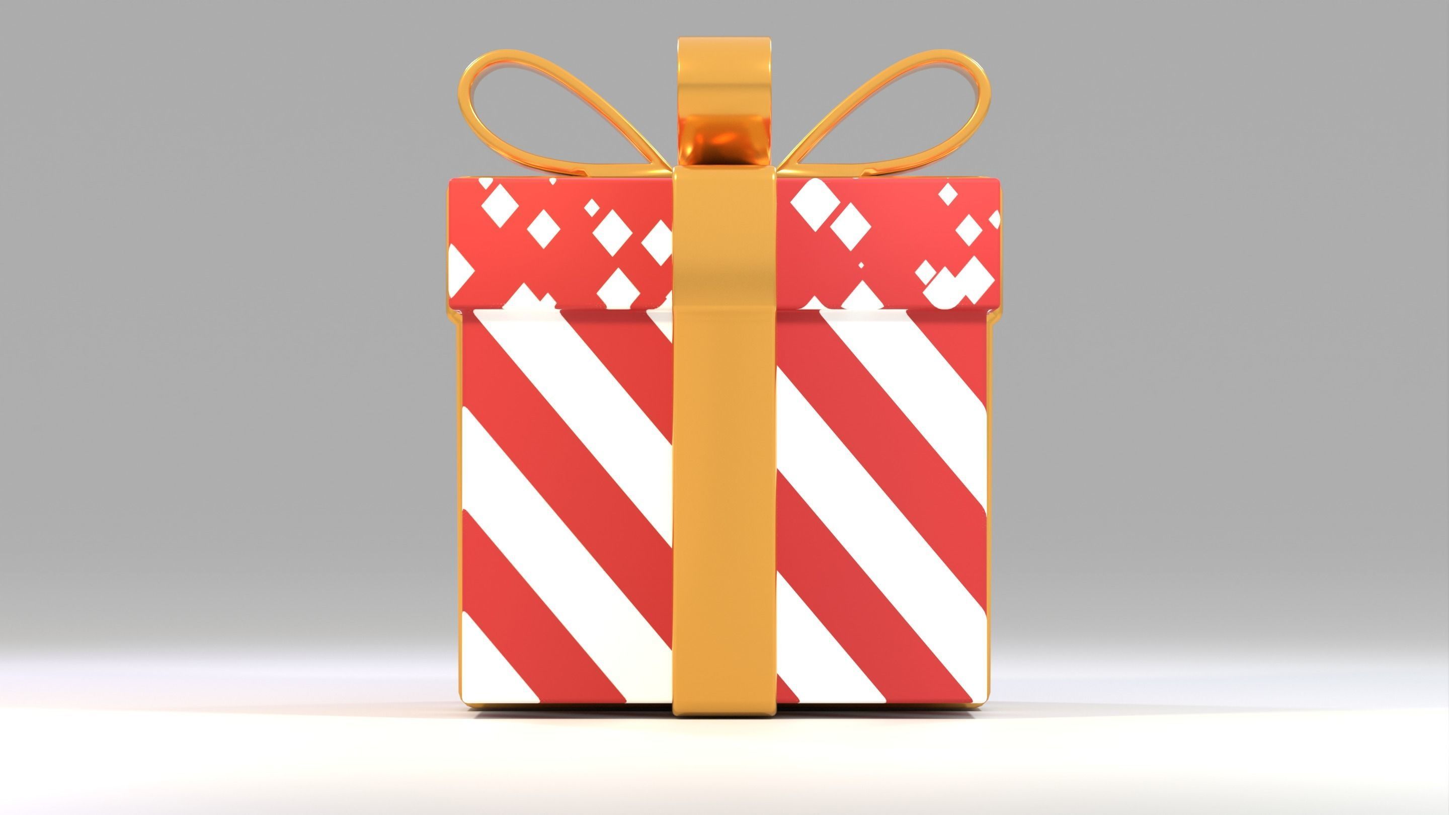 Wrapped X-Mas Gift Low-poly 3D model_2