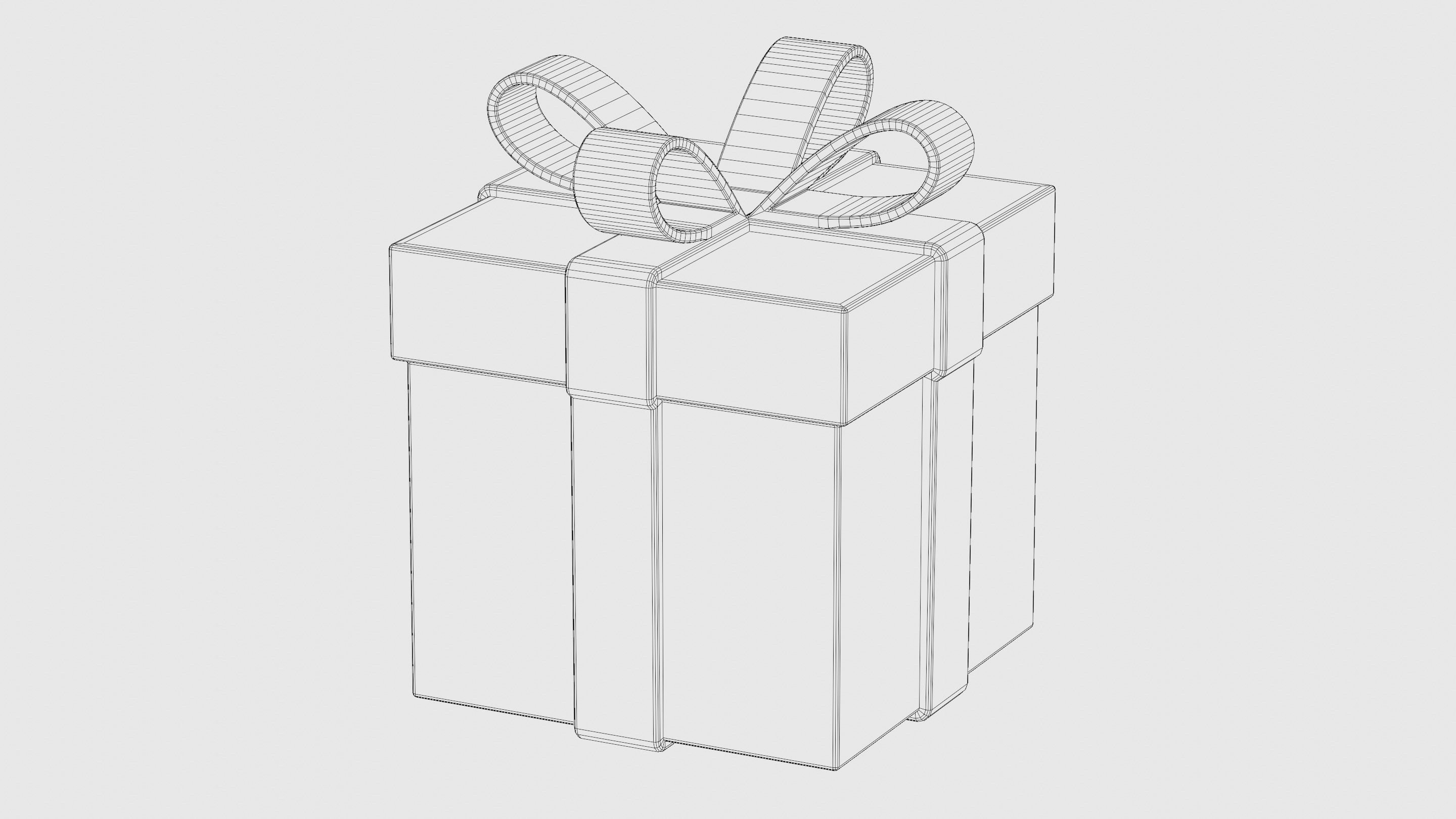 Wrapped X-Mas Gift Low-poly 3D model_5