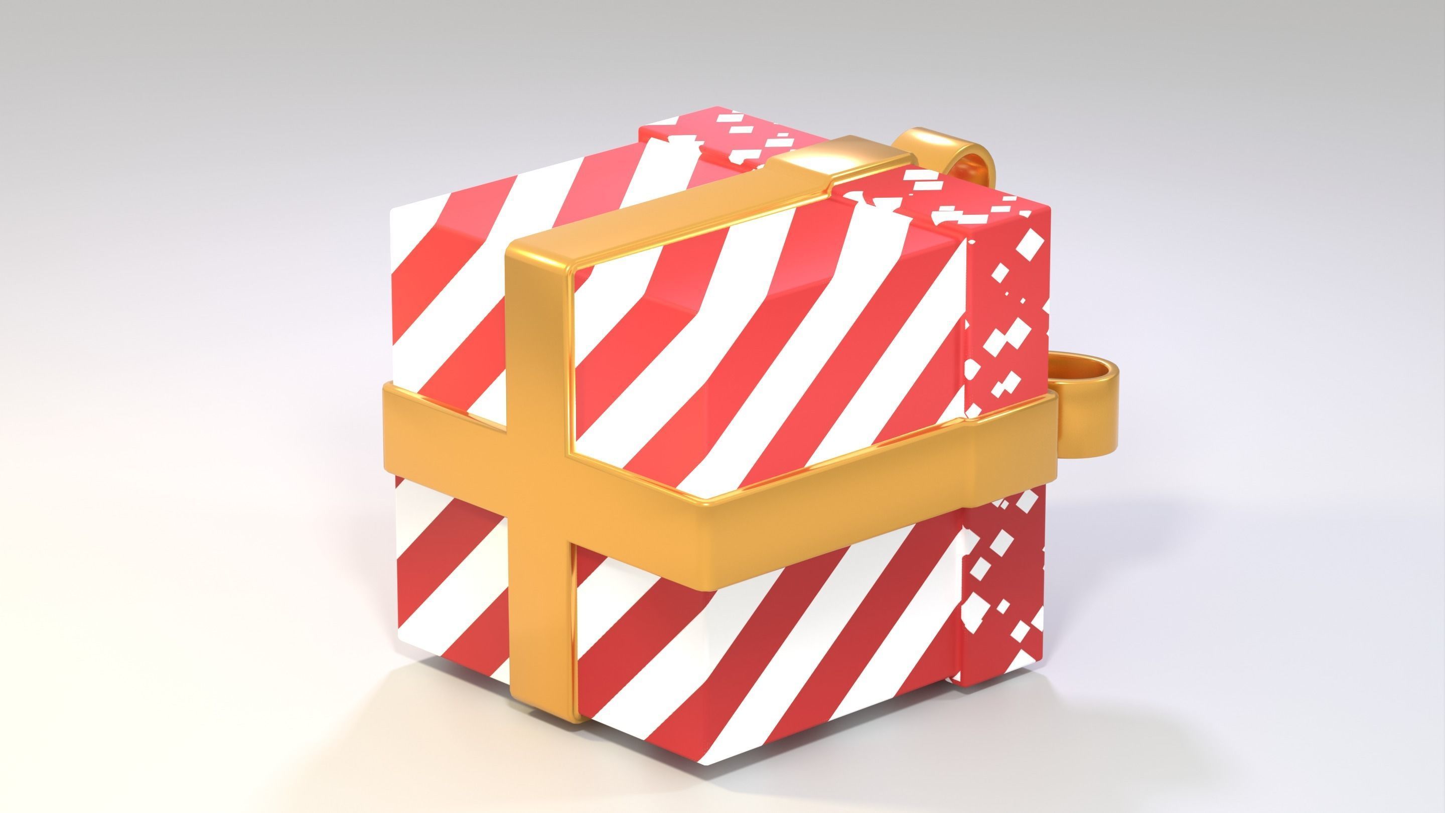 Wrapped X-Mas Gift Low-poly 3D model_4