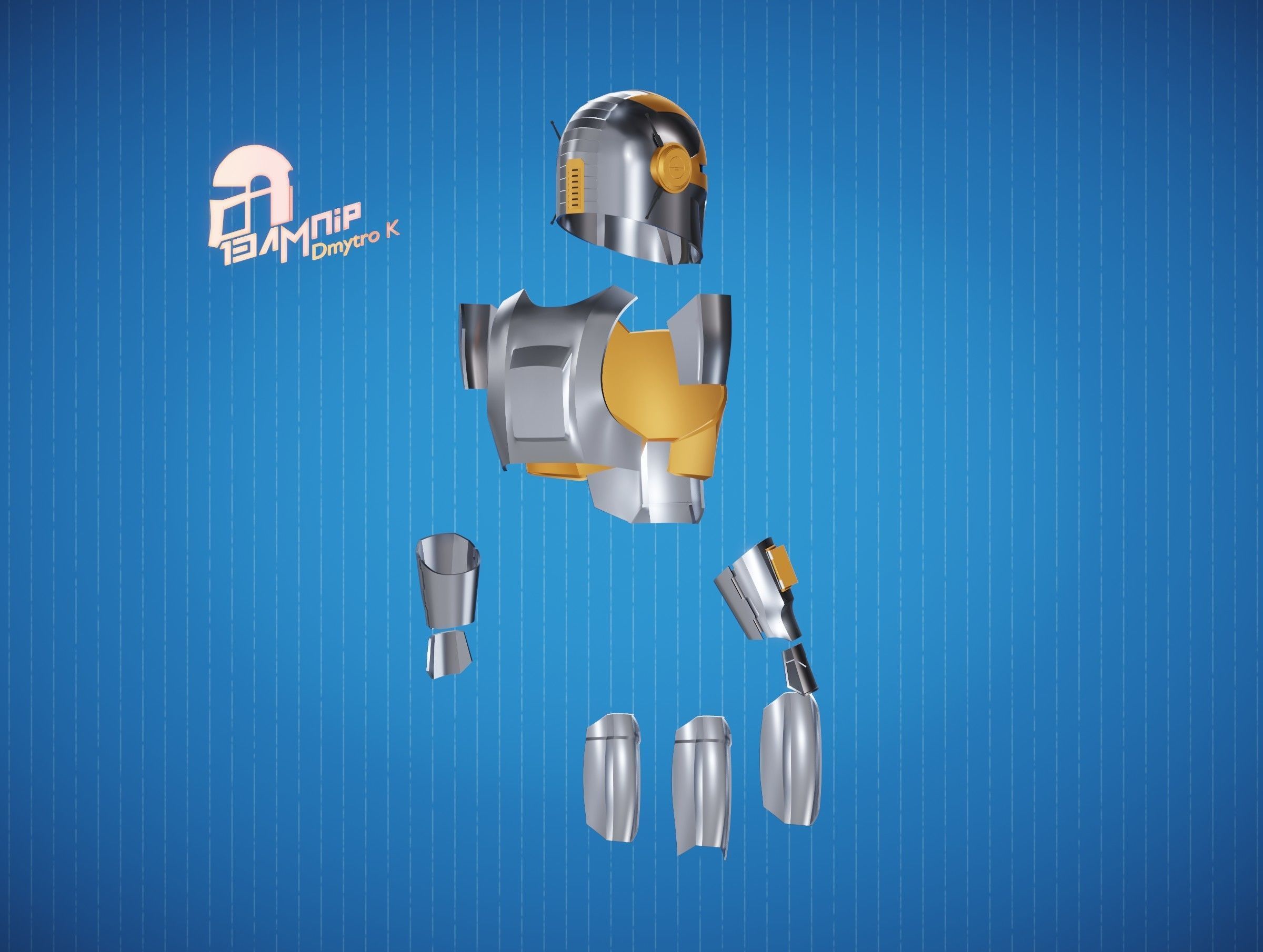Hacker Mandalorian Armor 3D Model Collection_6