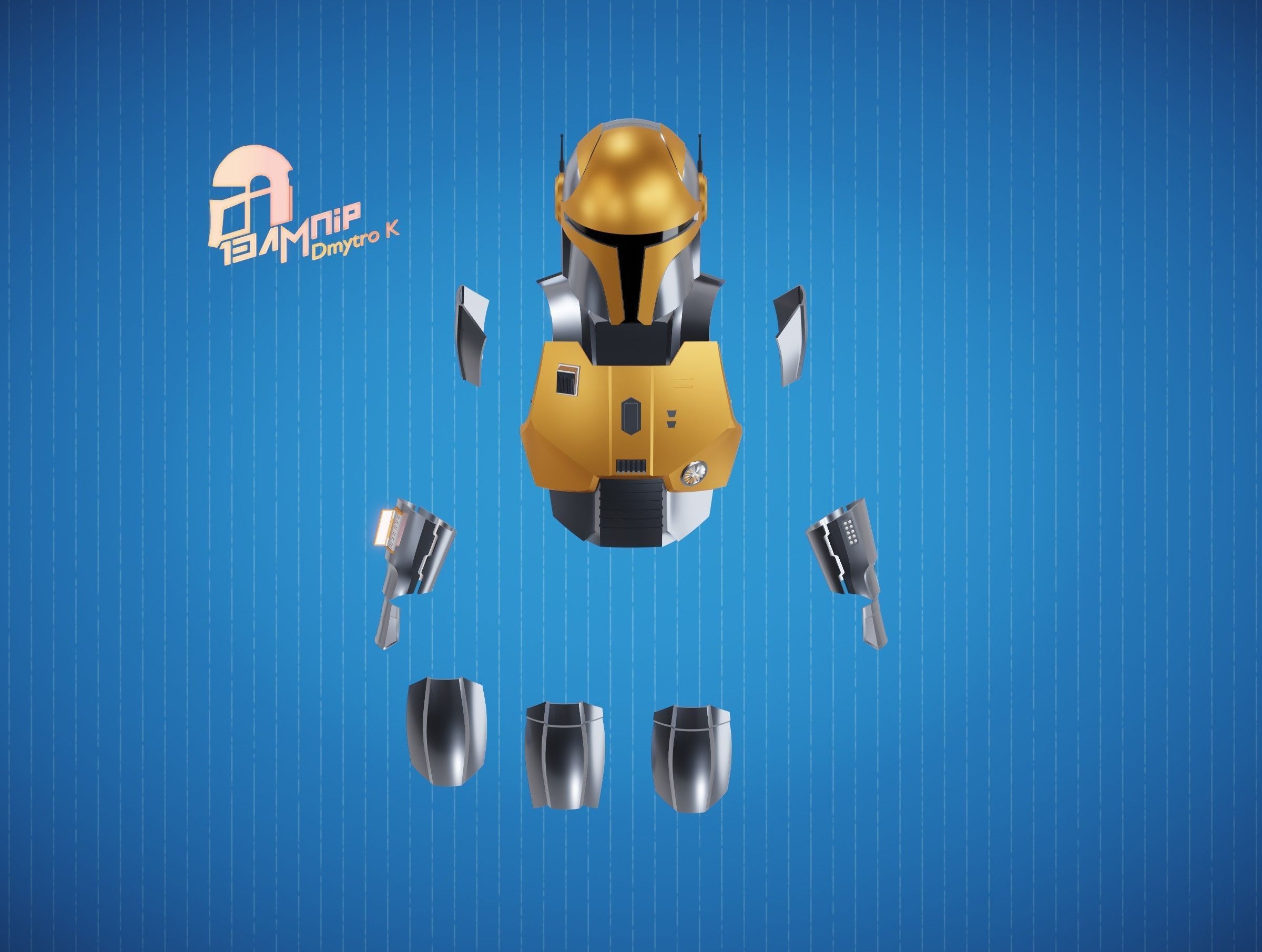 Hacker Mandalorian Armor 3D Model Collection_5