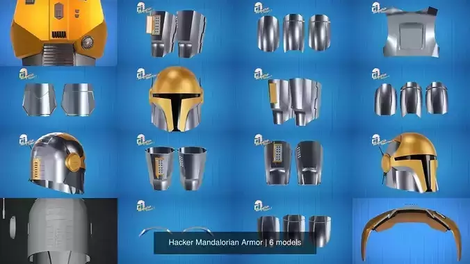 Hacker Mandalorian Armor 3D Model Collection
