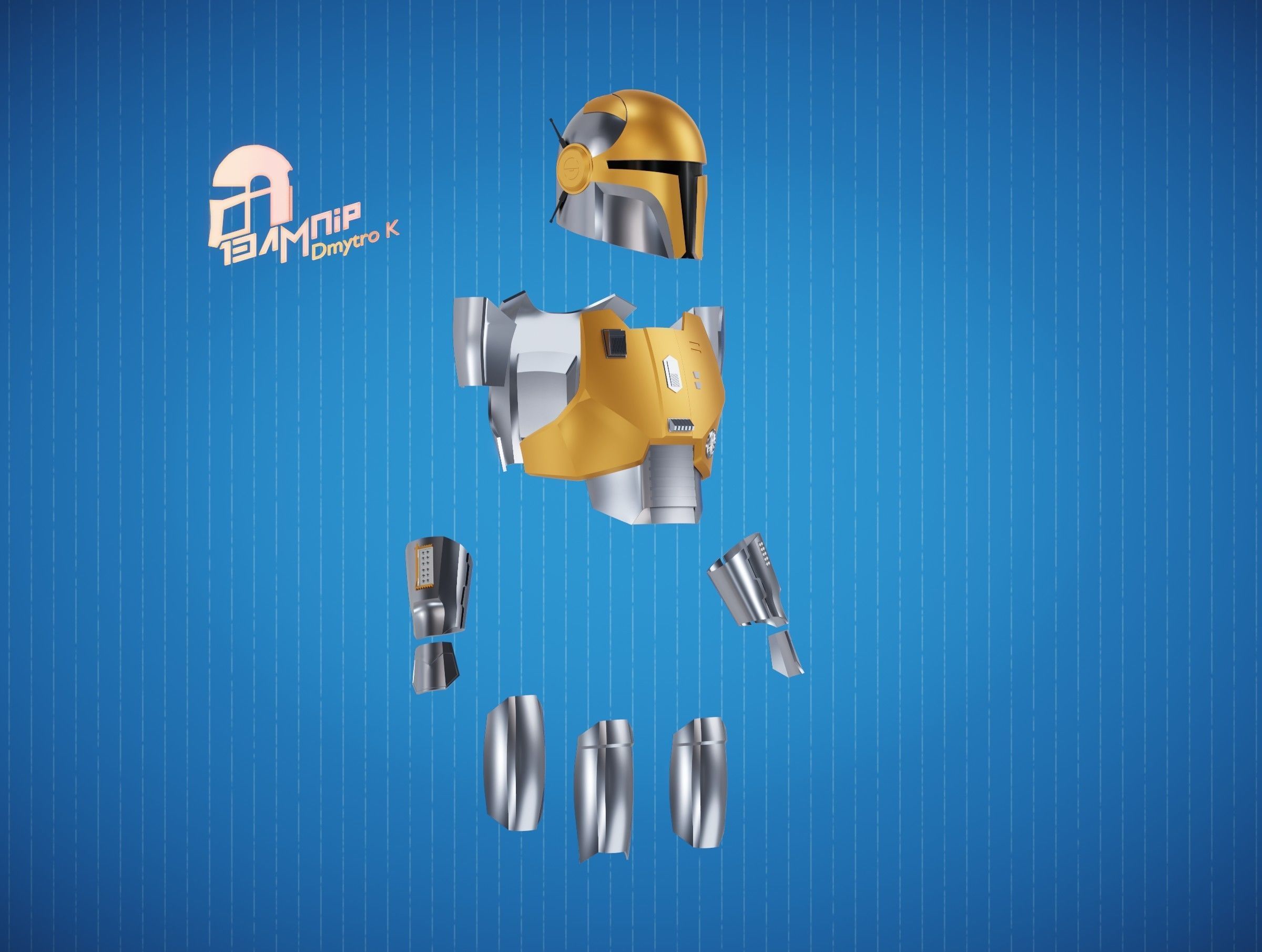 Hacker Mandalorian Armor 3D Model Collection_13