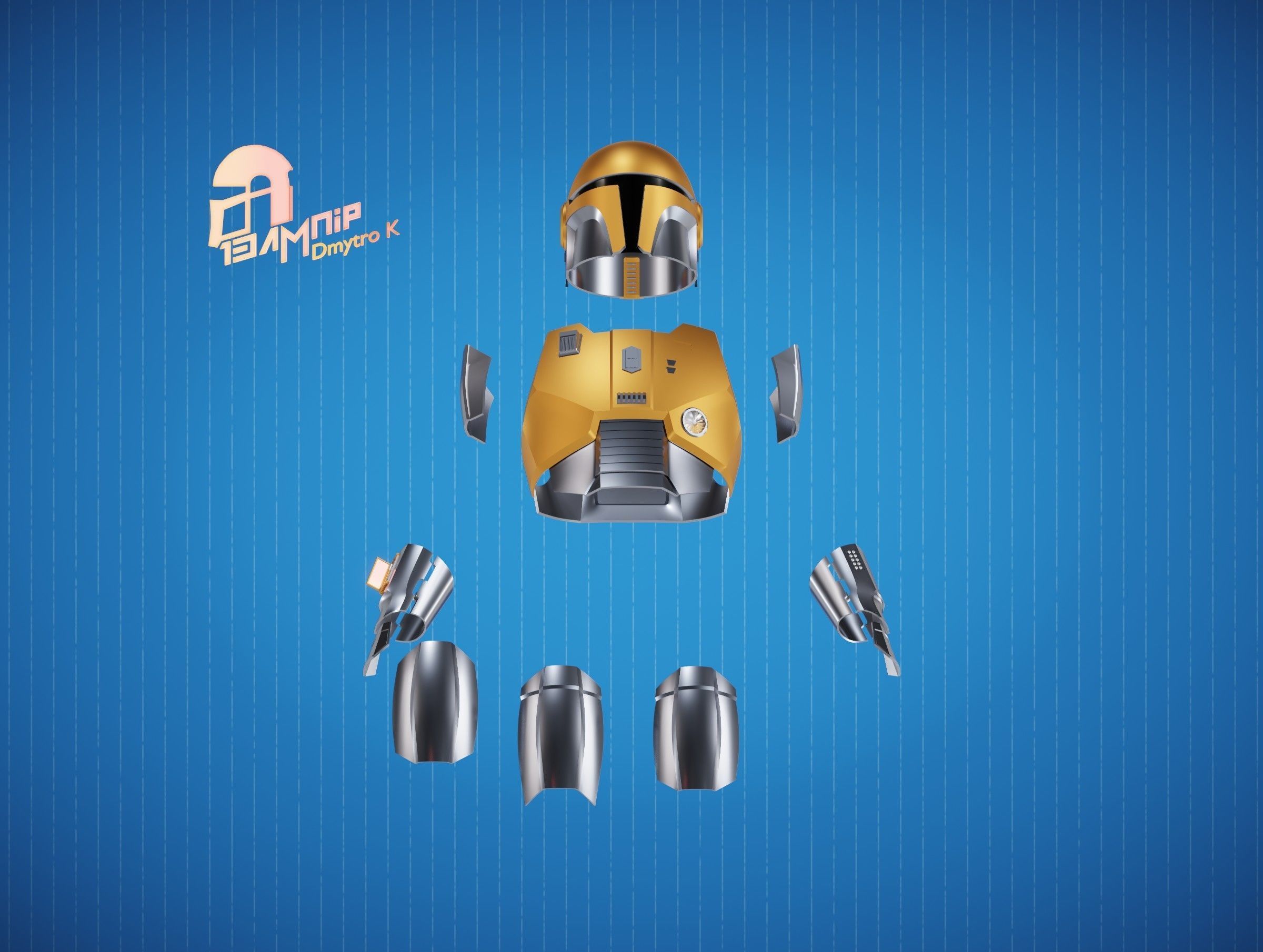 Hacker Mandalorian Armor 3D Model Collection_10