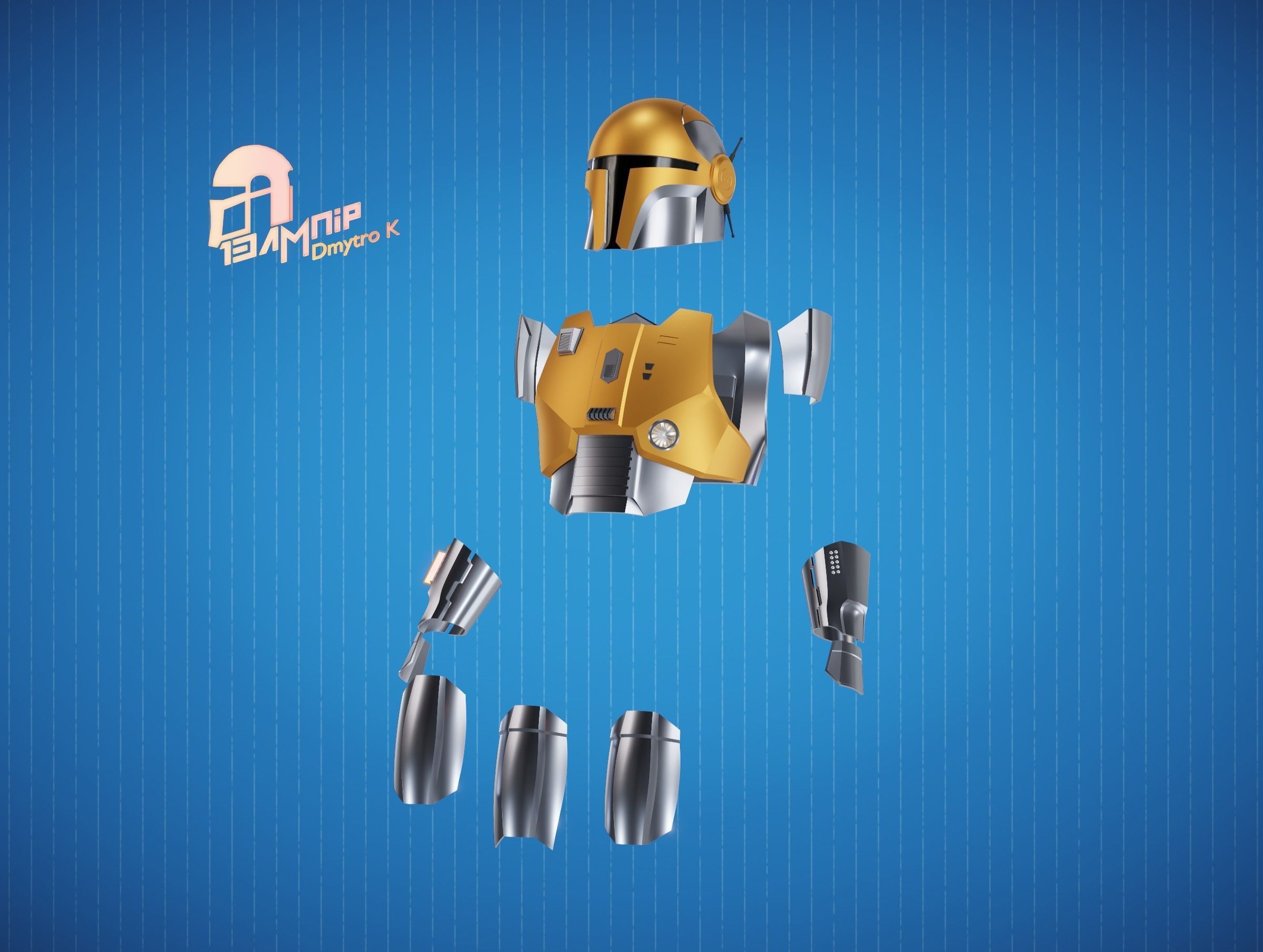 Hacker Mandalorian Armor 3D Model Collection_12