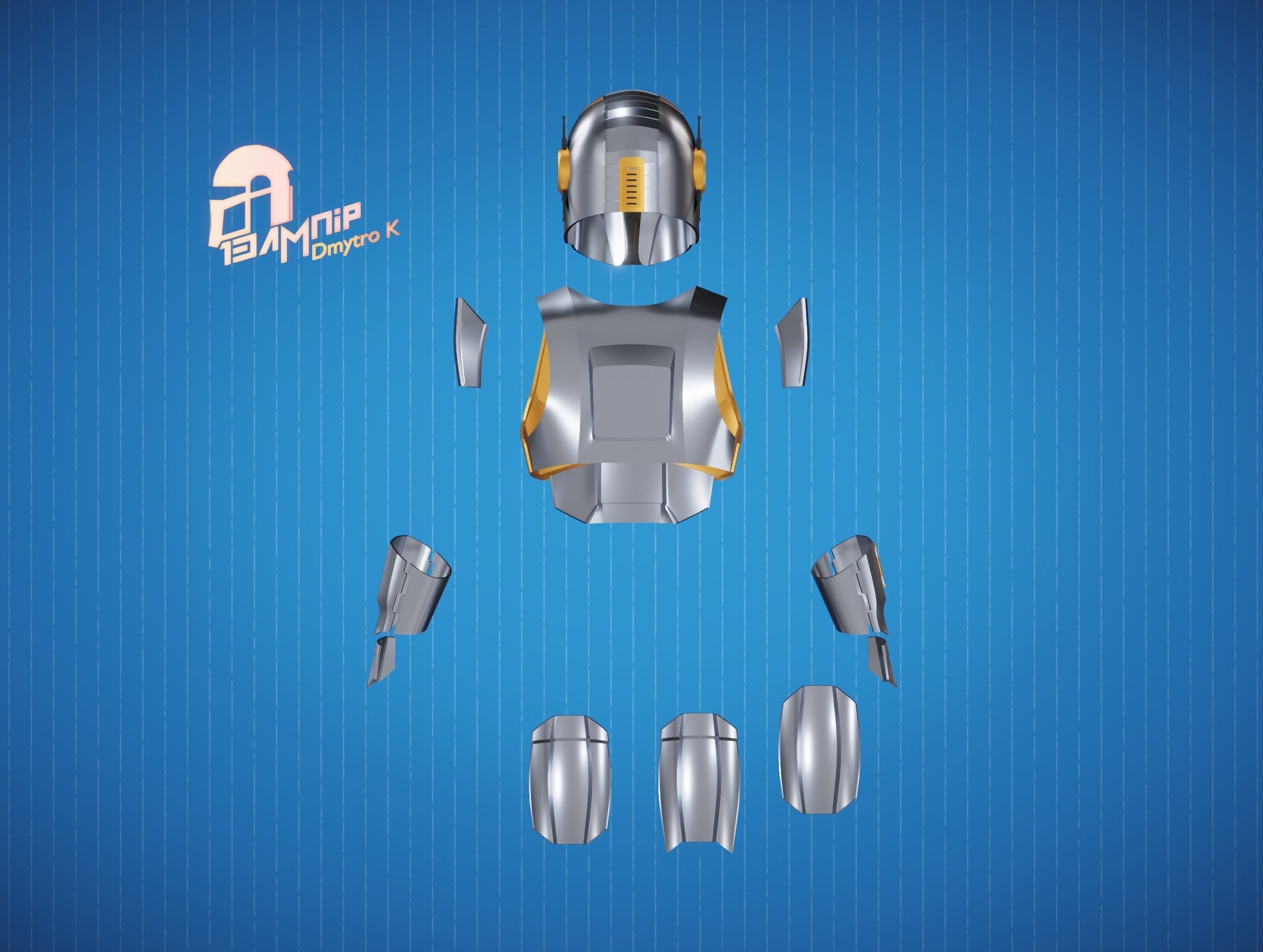 Hacker Mandalorian Armor 3D Model Collection_7