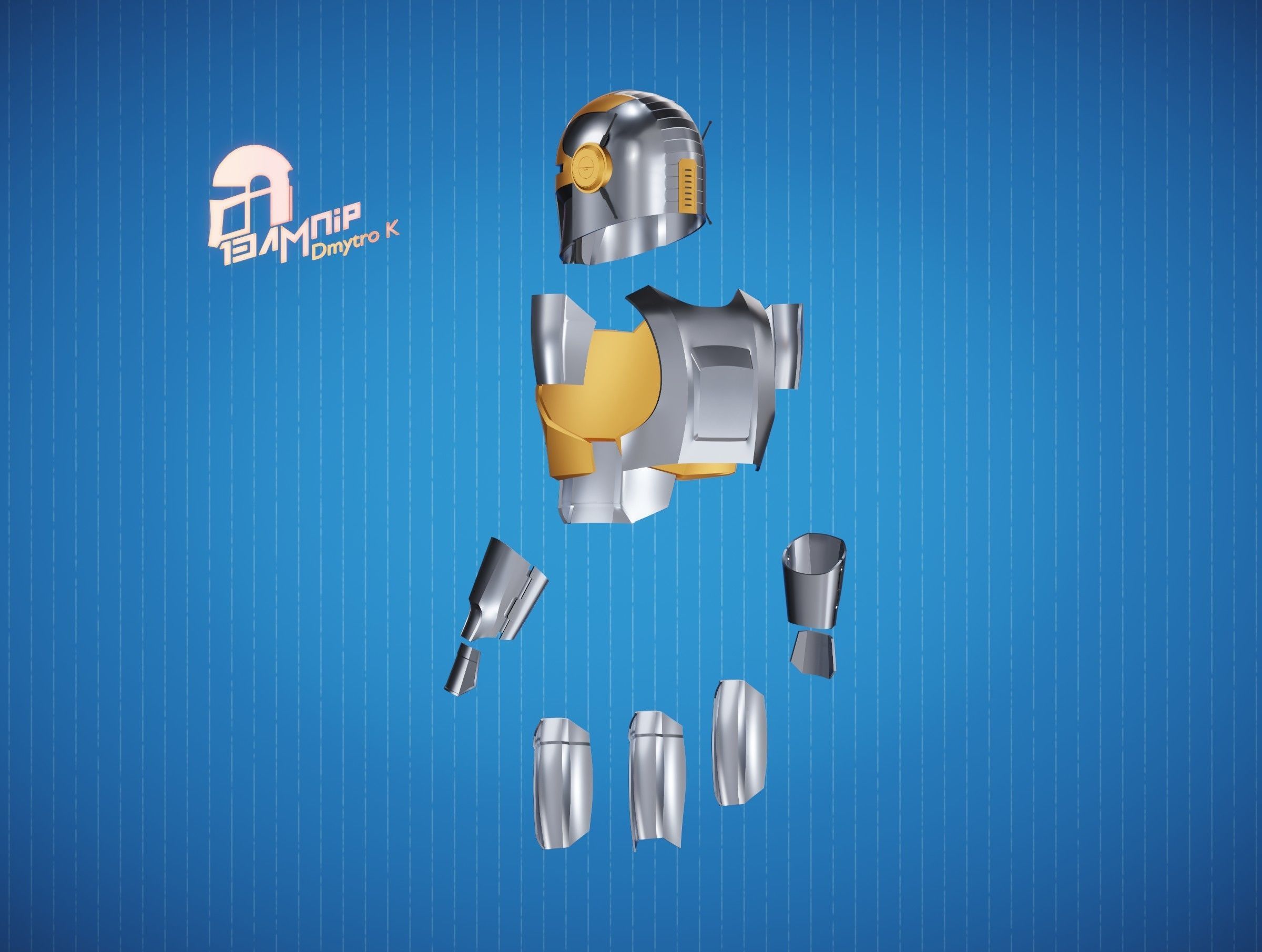 Hacker Mandalorian Armor 3D Model Collection_9