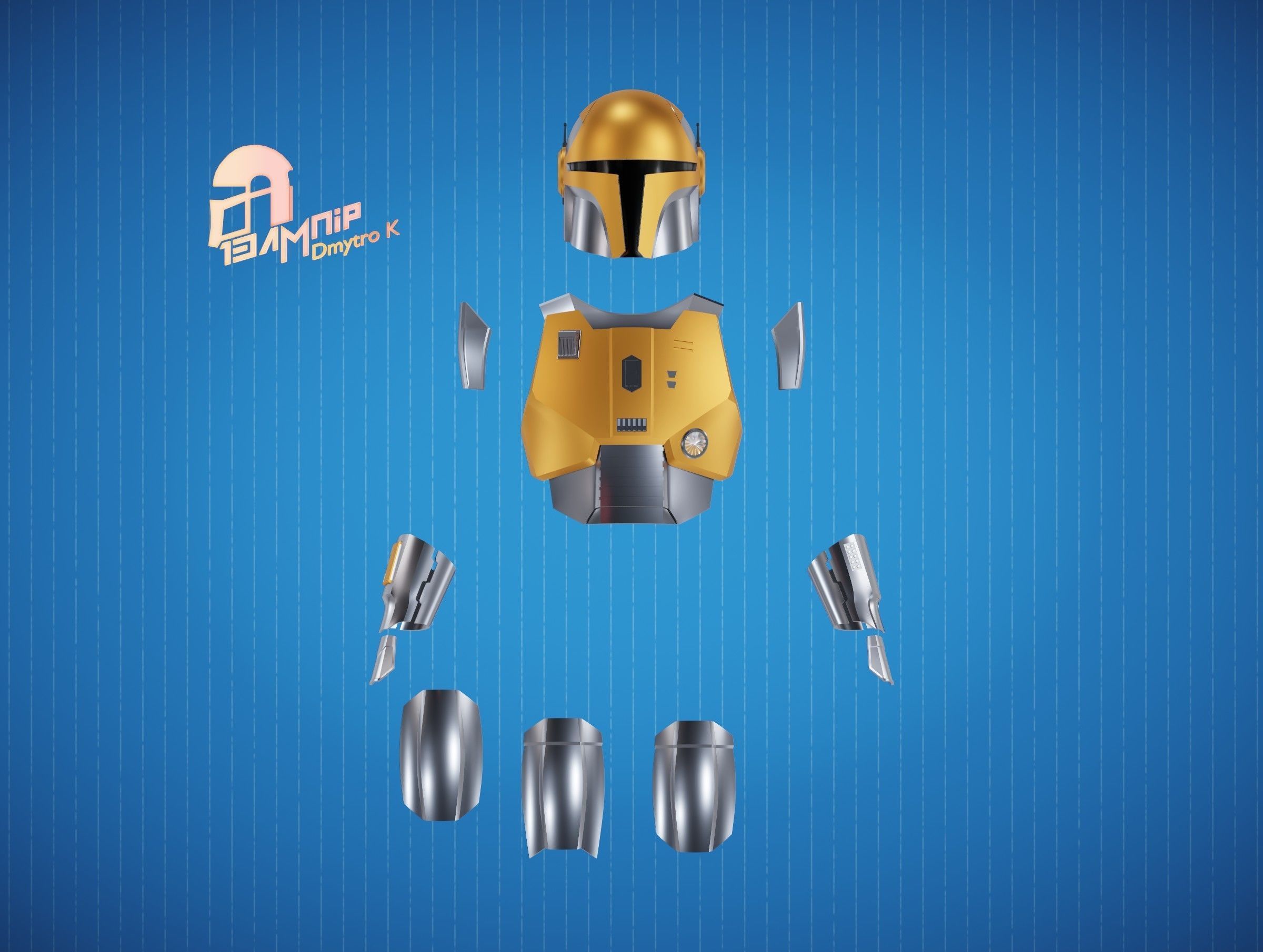 Hacker Mandalorian Armor 3D Model Collection_1