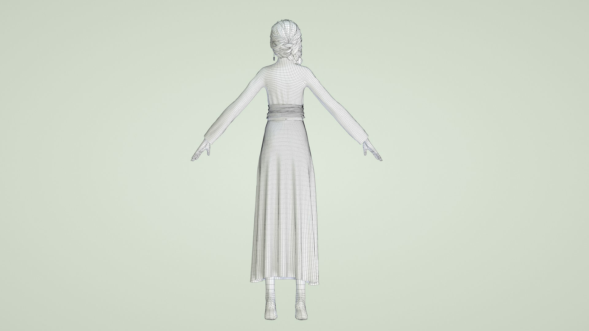 Cartoon Hanfu women chest-length skirts  intimate big sisters 3D model_17