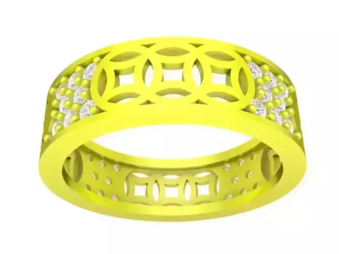 chinese coins diamond women ring 4337