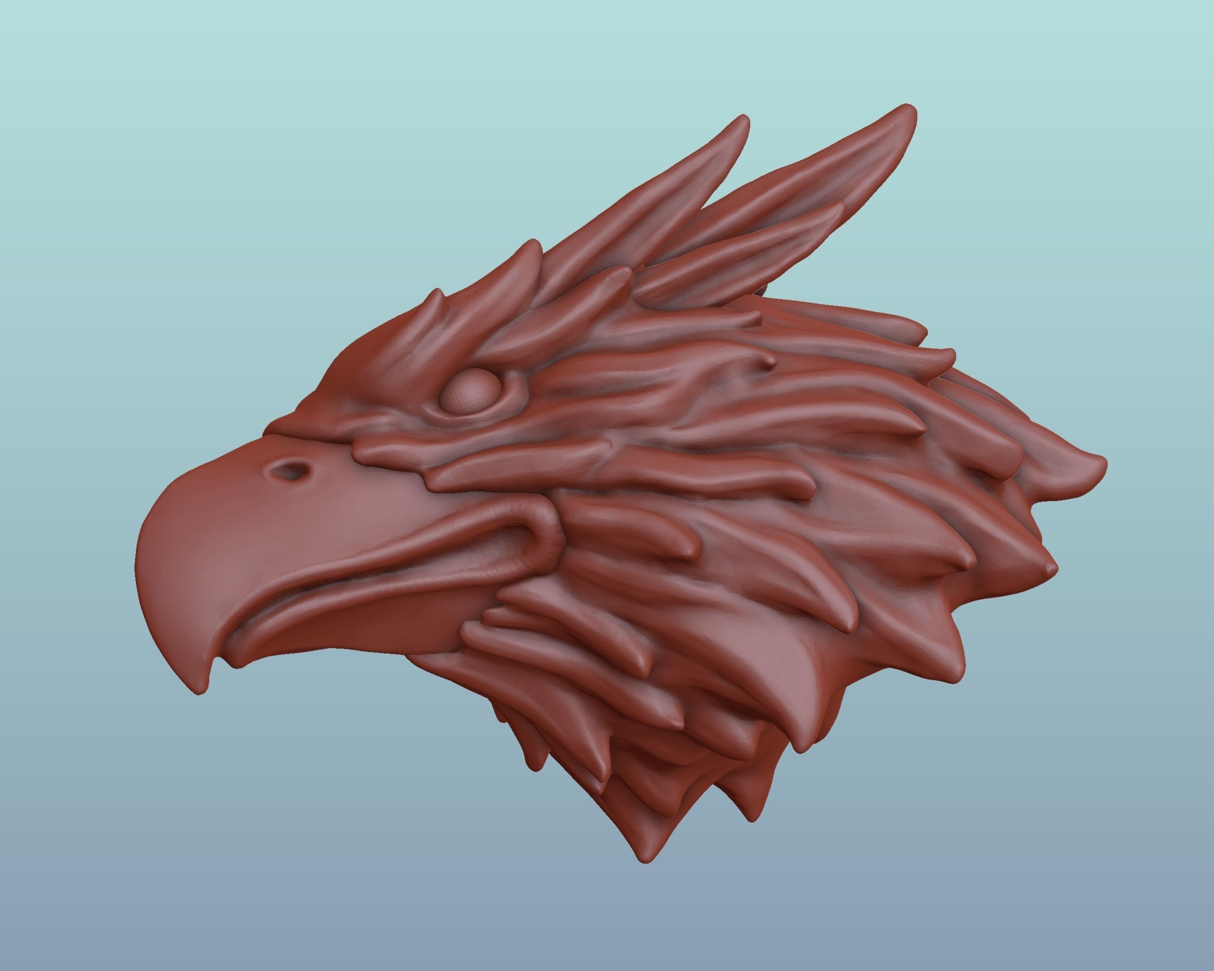 Griffin Head 3D print model_13
