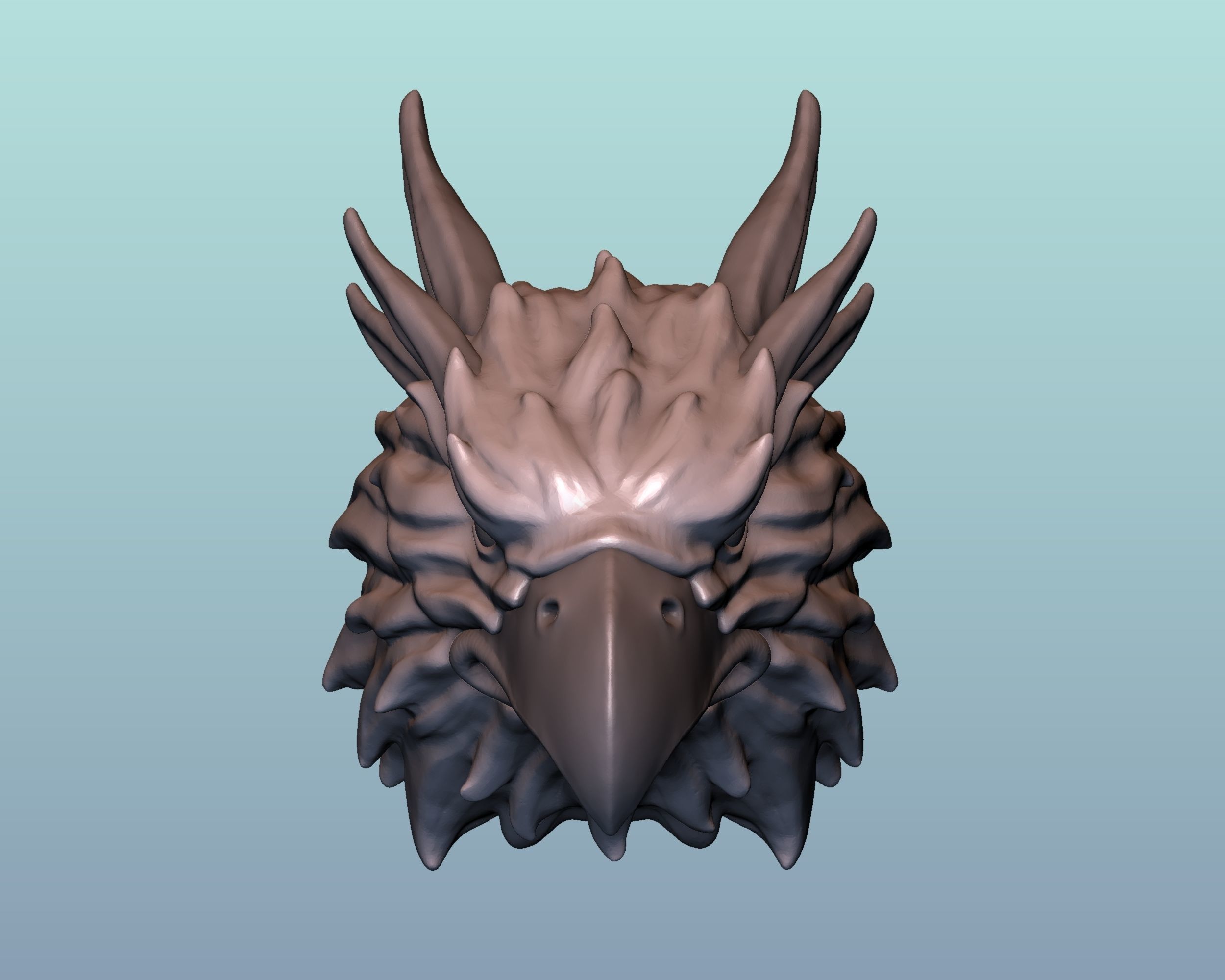 Griffin Head 3D print model_5