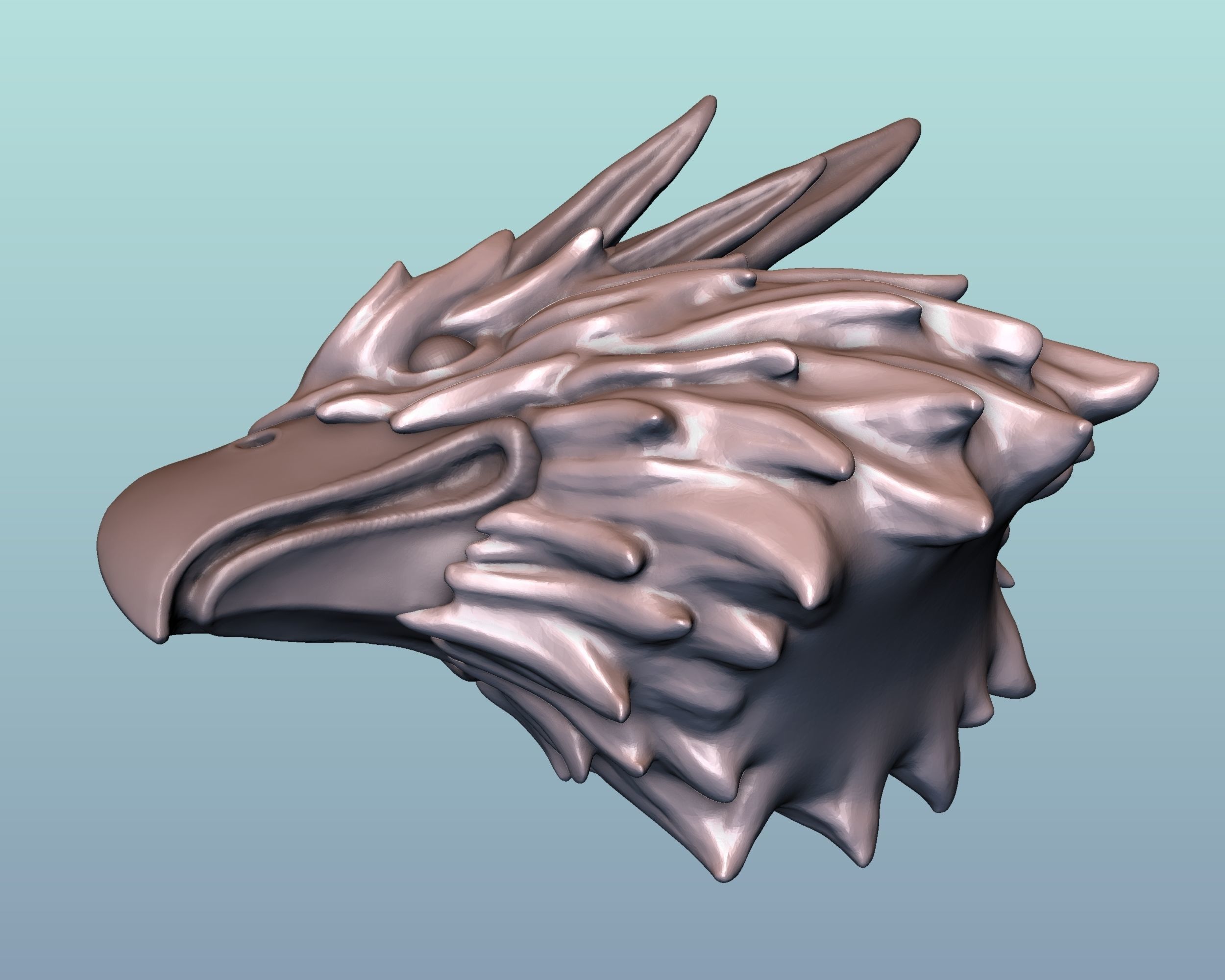Griffin Head 3D print model_9