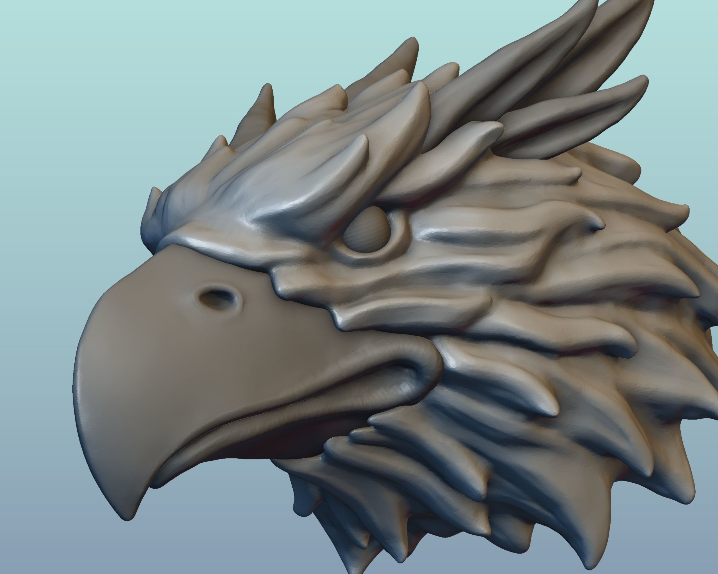 Griffin Head 3D print model_14