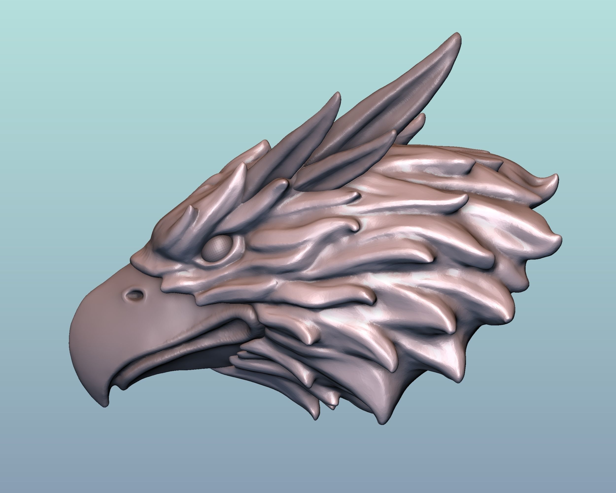 Griffin Head 3D print model_4