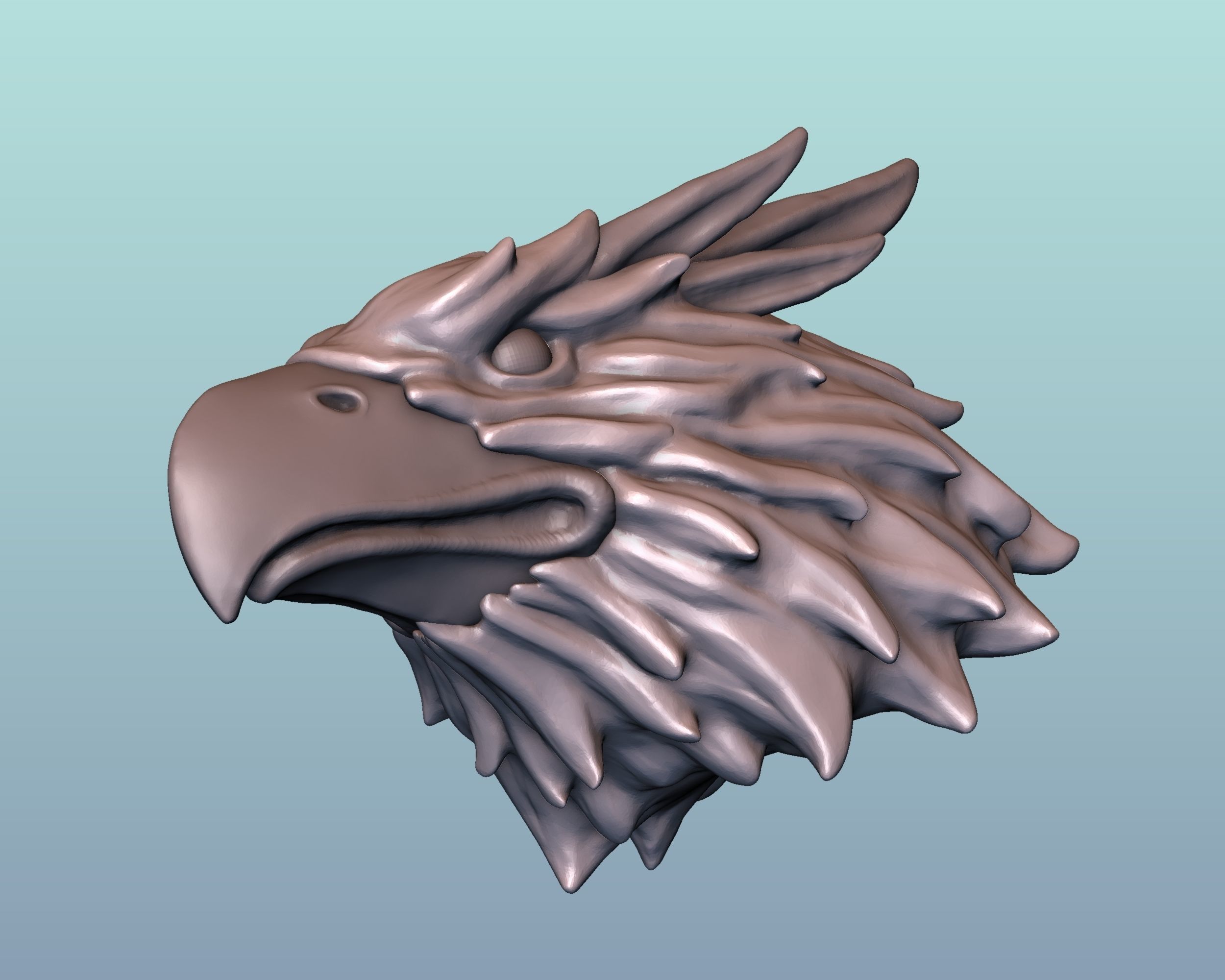 Griffin Head 3D print model_3