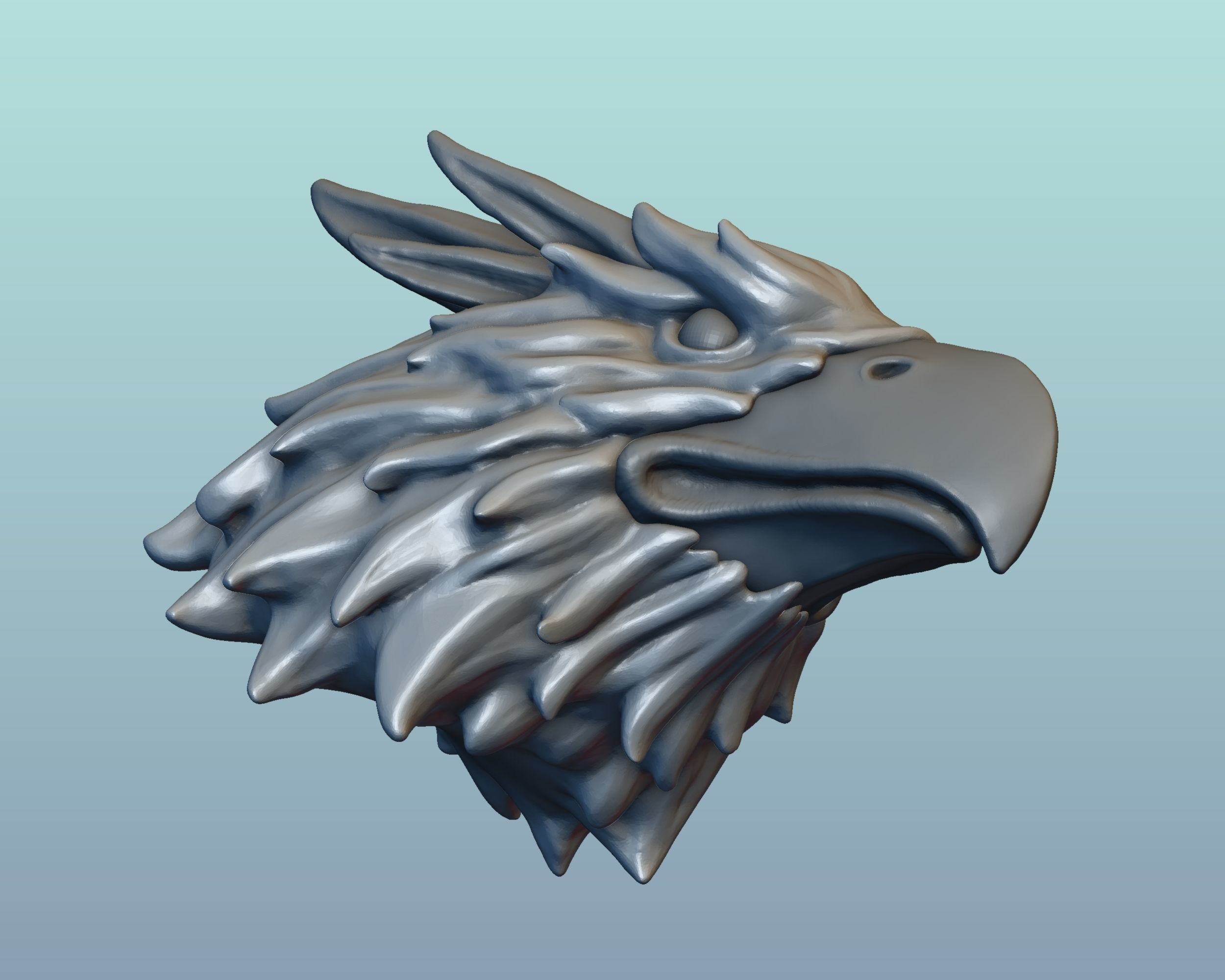 Griffin Head 3D print model_11