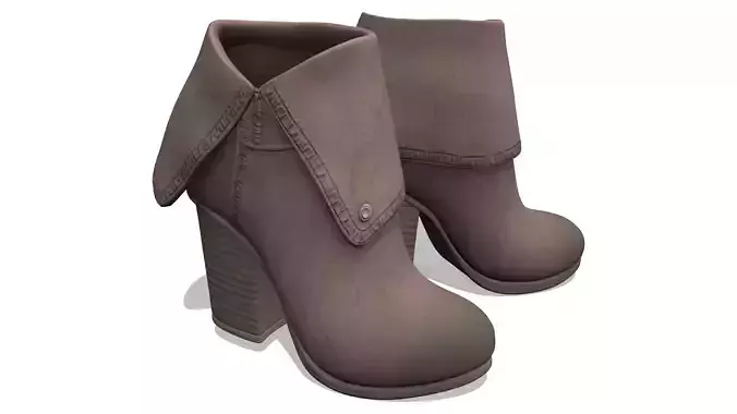 Suede Chord Taupe Fold-Over Ankle Boots