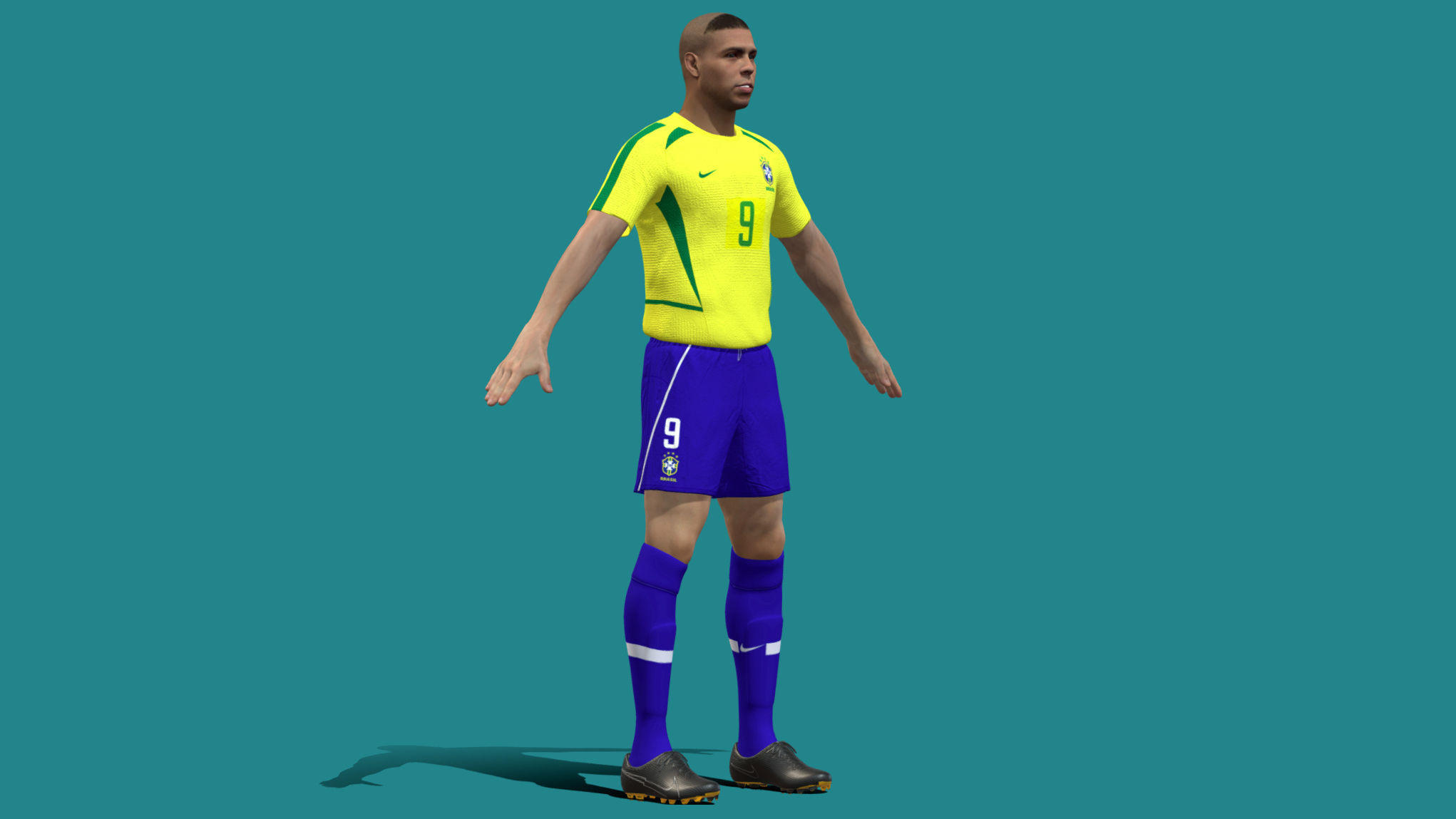 Ronaldo de Lima Brazil Worldcup 2002 3D model_2