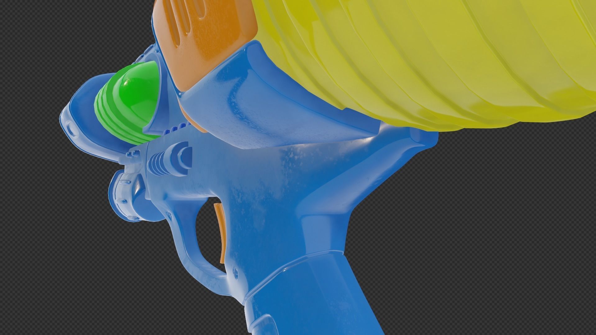 Water Gun Low-poly 3D model_13