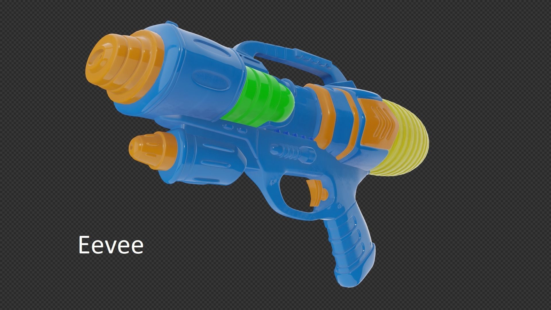 Water Gun Low-poly 3D model_11
