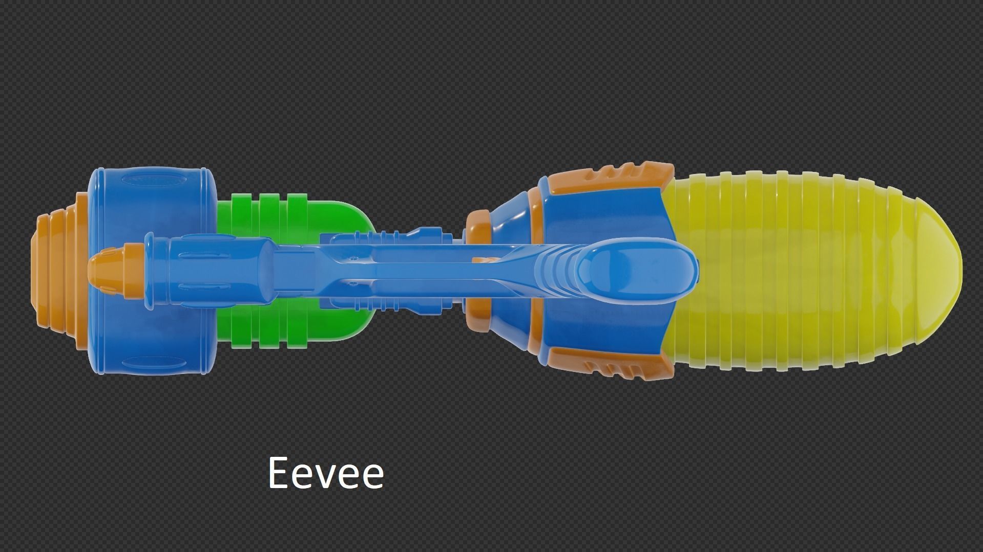 Water Gun Low-poly 3D model_27