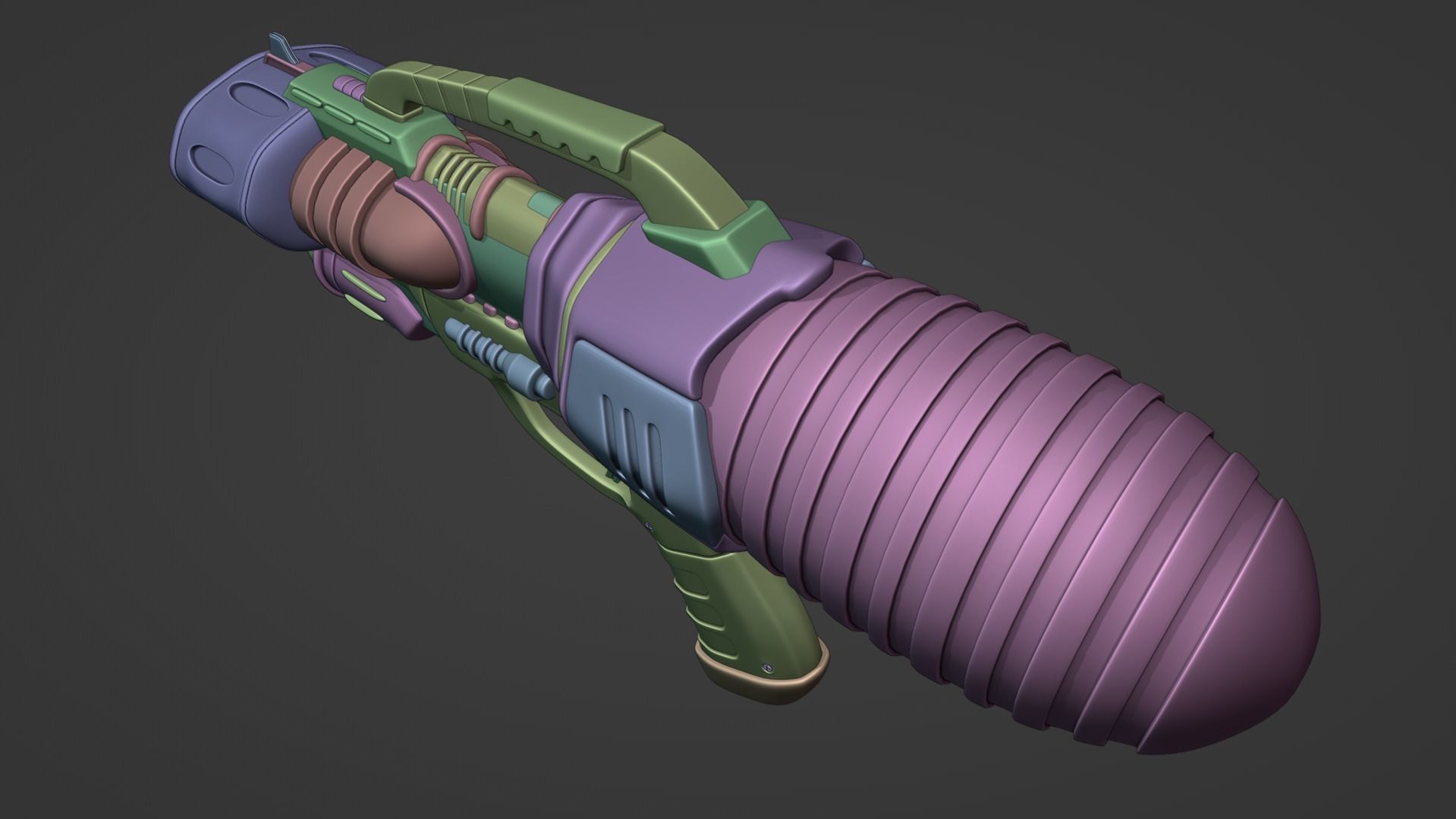 Water Gun Low-poly 3D model_31