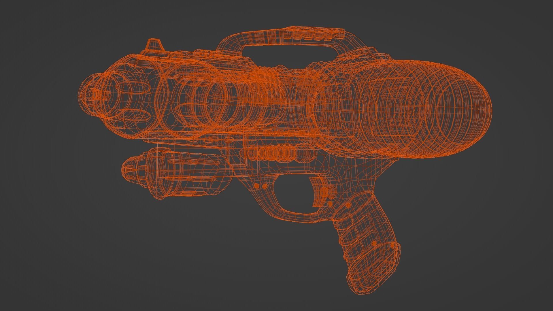 Water Gun Low-poly 3D model_4