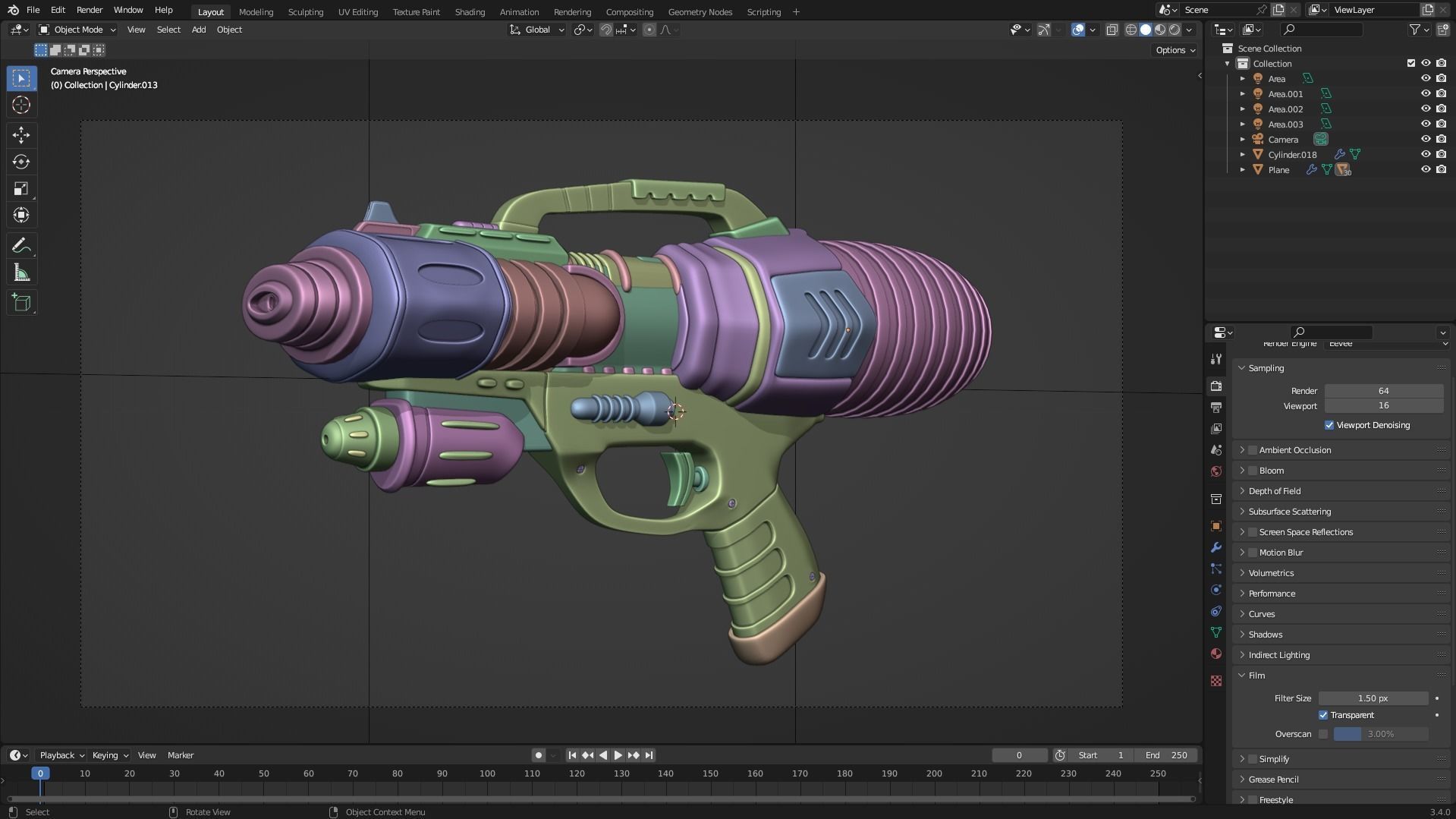 Water Gun Low-poly 3D model_10