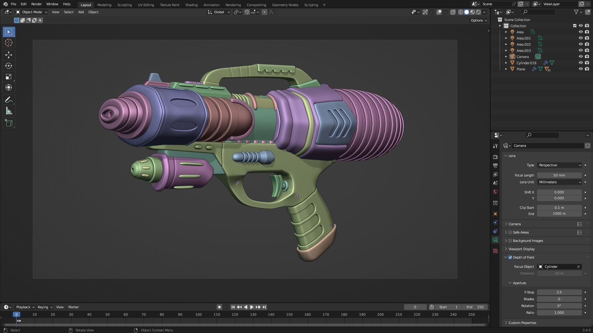 Water Gun Low-poly 3D model_21
