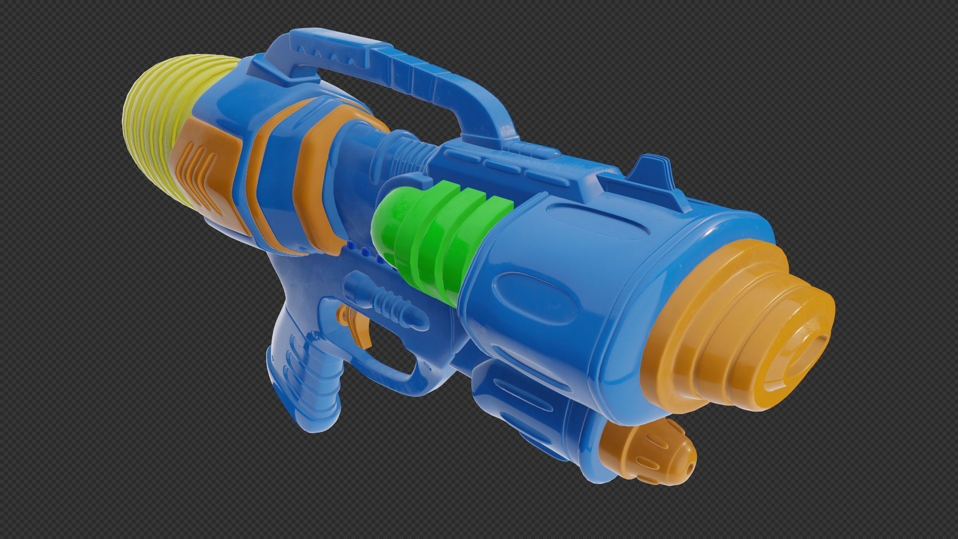 Water Gun Low-poly 3D model_16