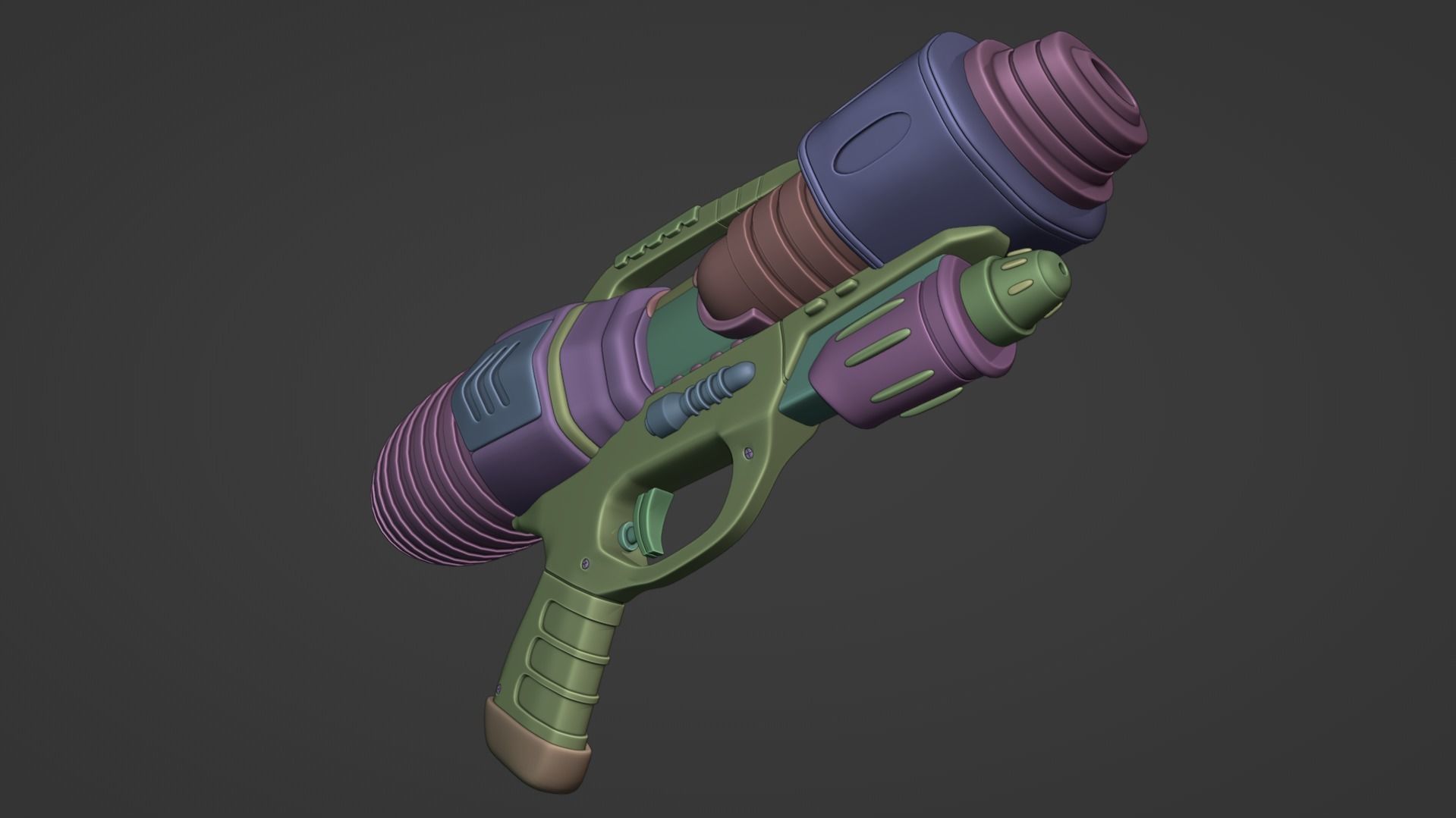 Water Gun Low-poly 3D model_29