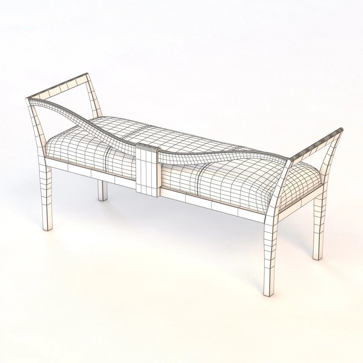 Pony Loveseat Sofa Bench 3D model_9