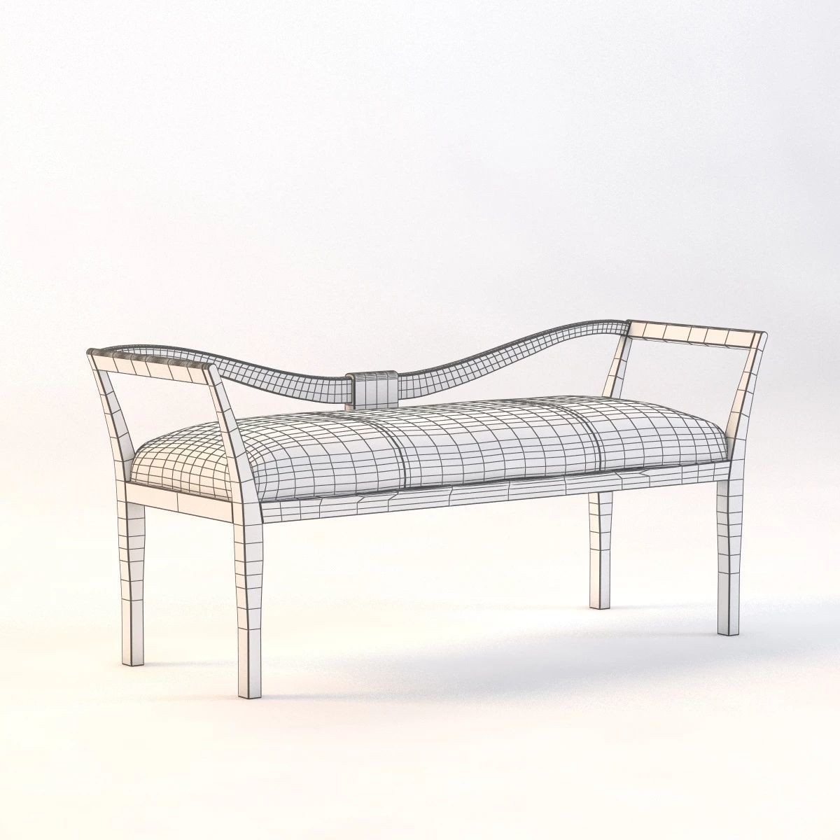 Pony Loveseat Sofa Bench 3D model_3