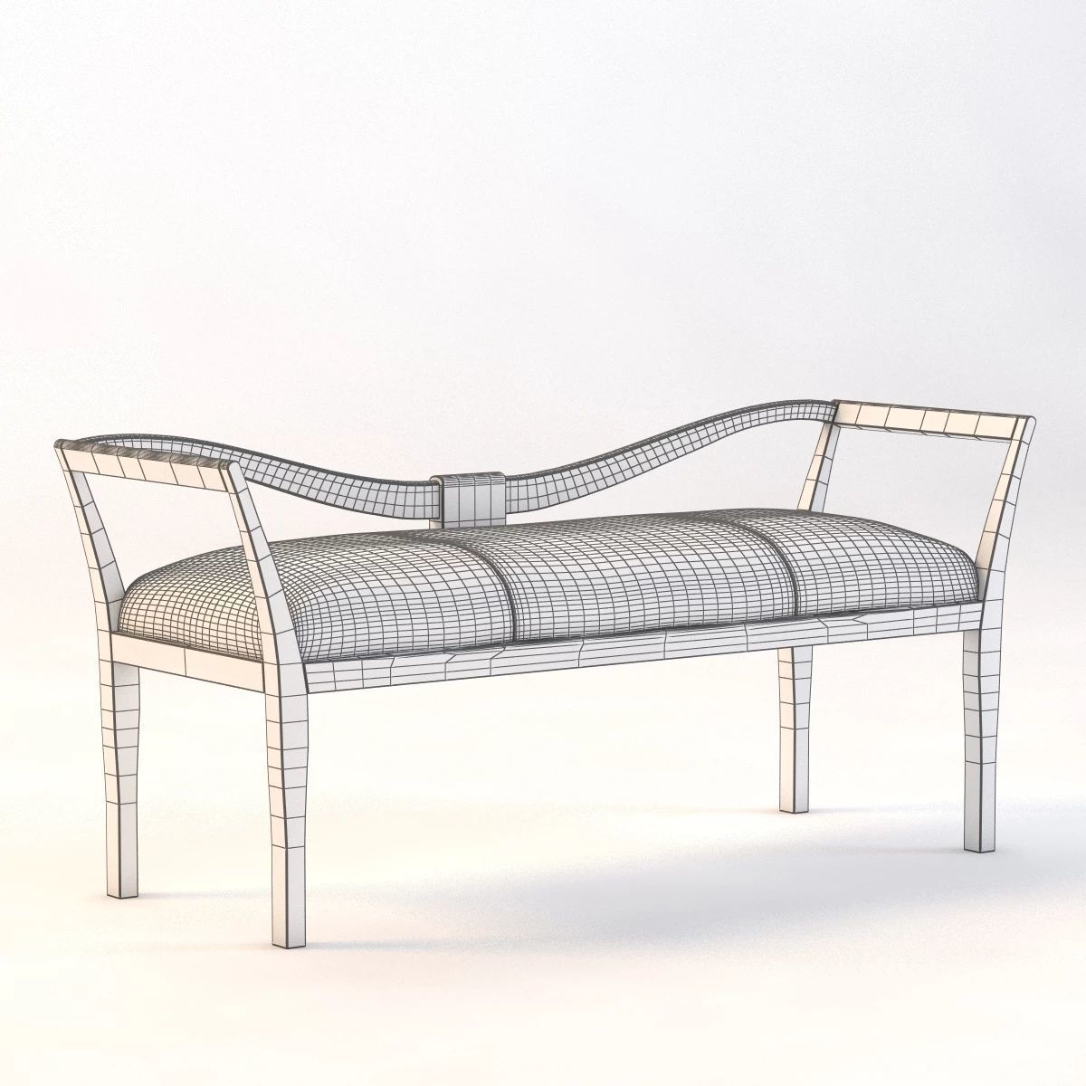 Pony Loveseat Sofa Bench 3D model_2