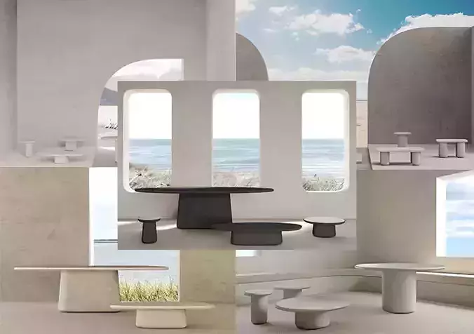 5 Abstract table set scenes