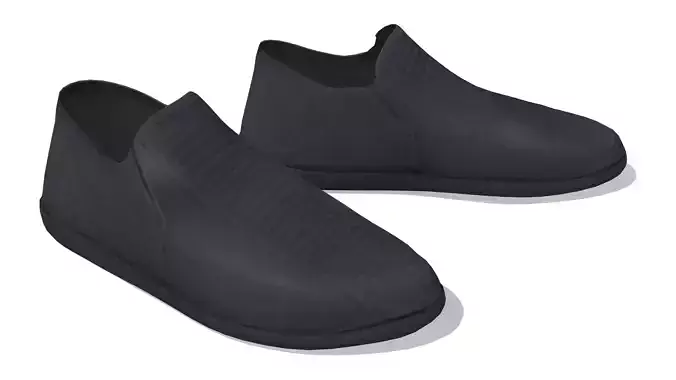 Black Flat Slip On Shoes