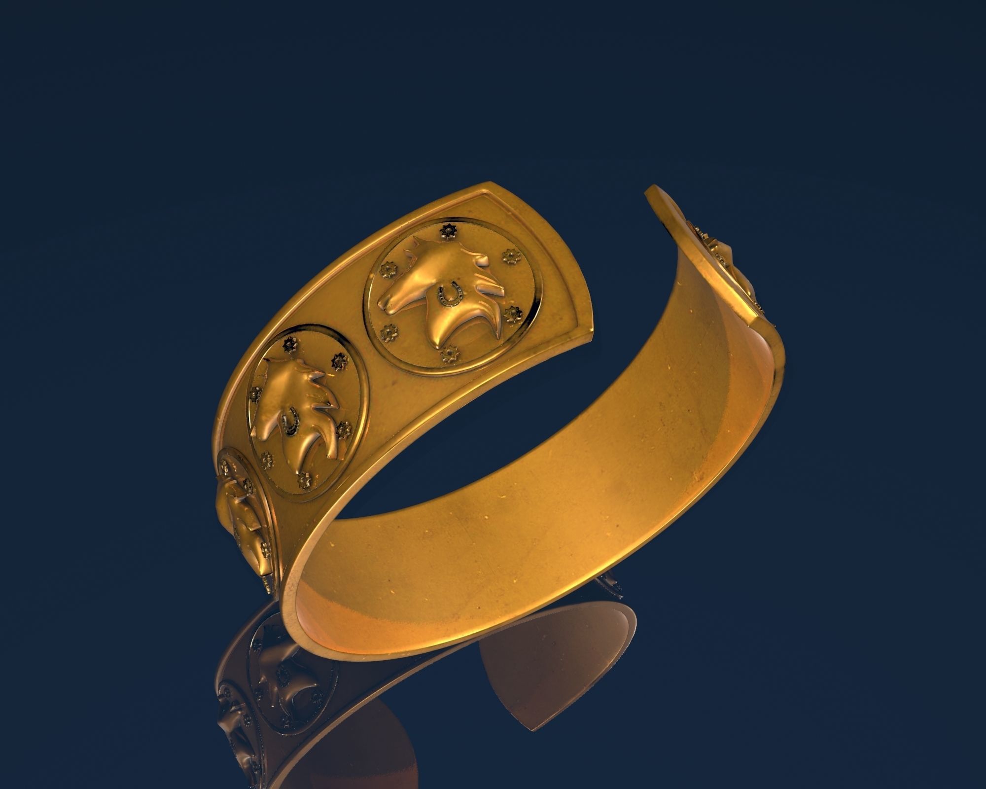  horse Ancient Bracelet STL jewelry 3D print model_10