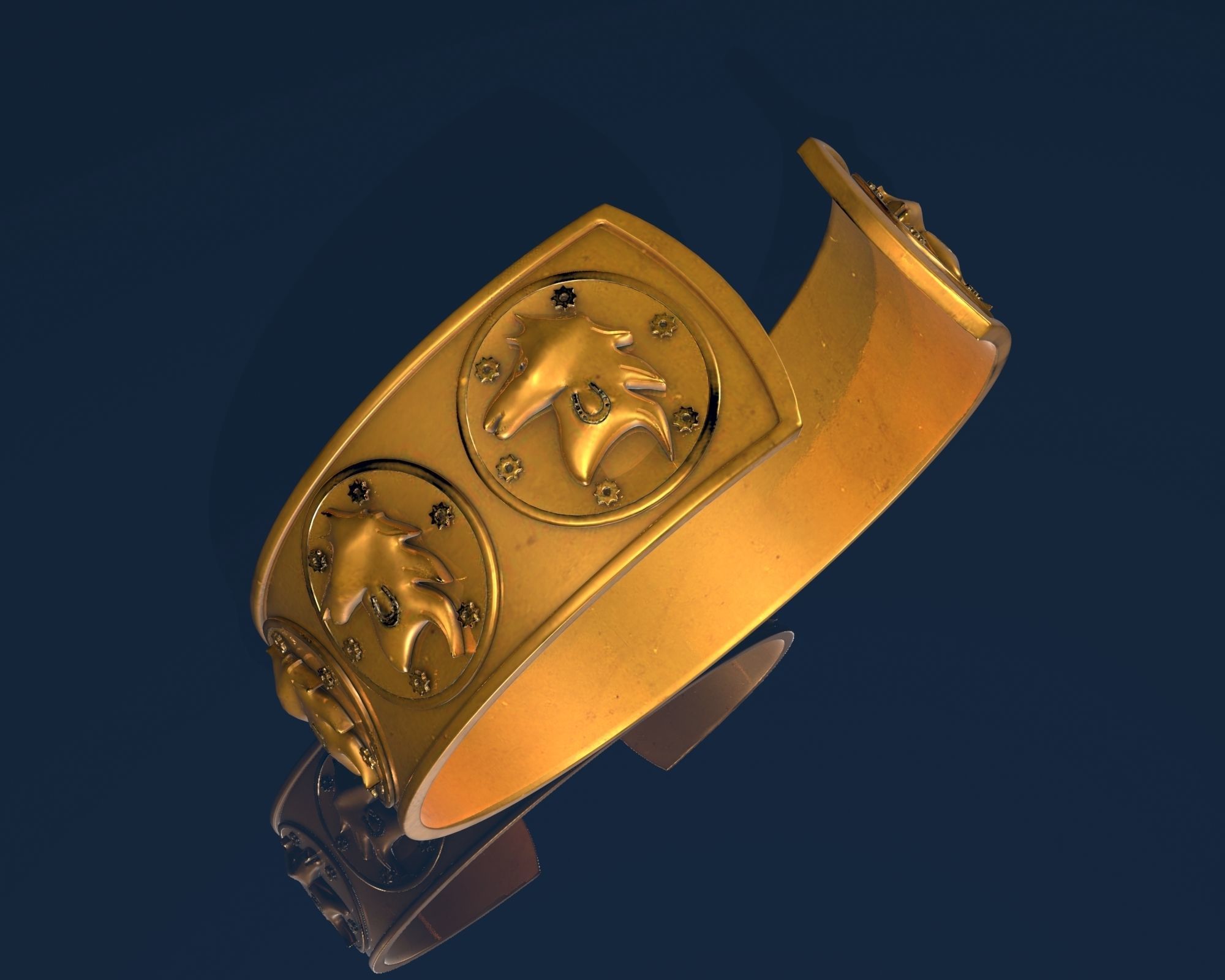  horse Ancient Bracelet STL jewelry 3D print model_9