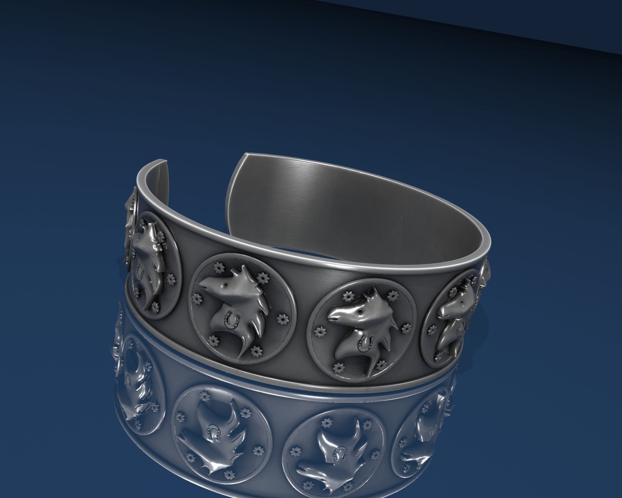  horse Ancient Bracelet STL jewelry 3D print model_4