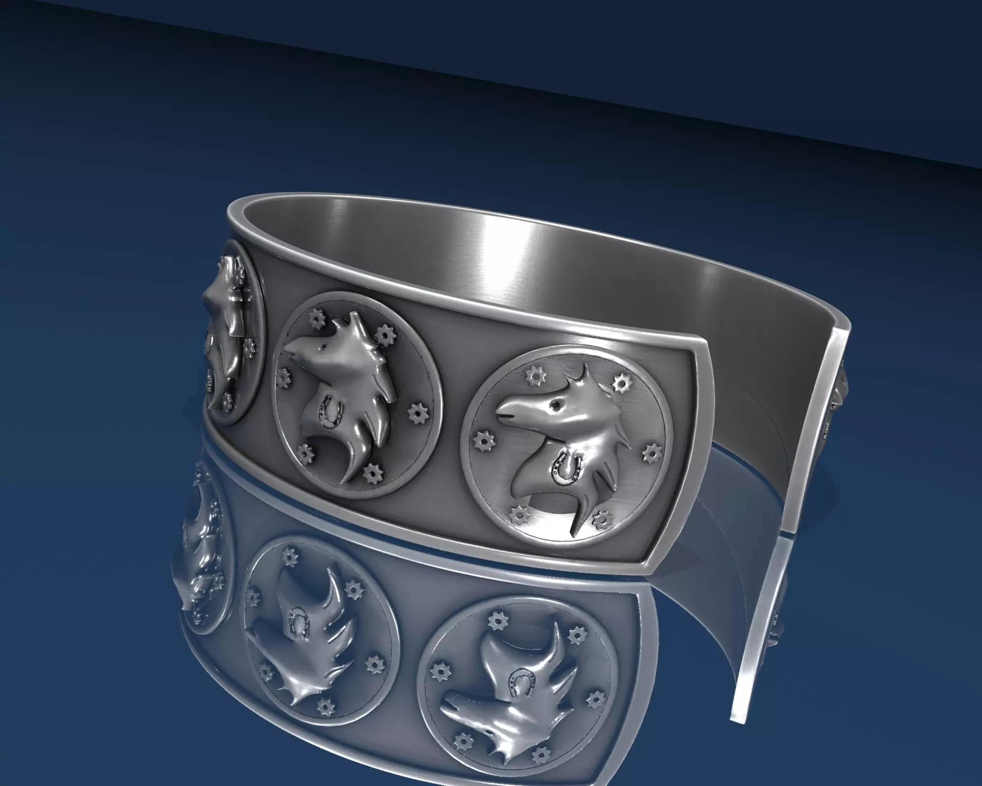  horse Ancient Bracelet STL jewelry 3D print model_0
