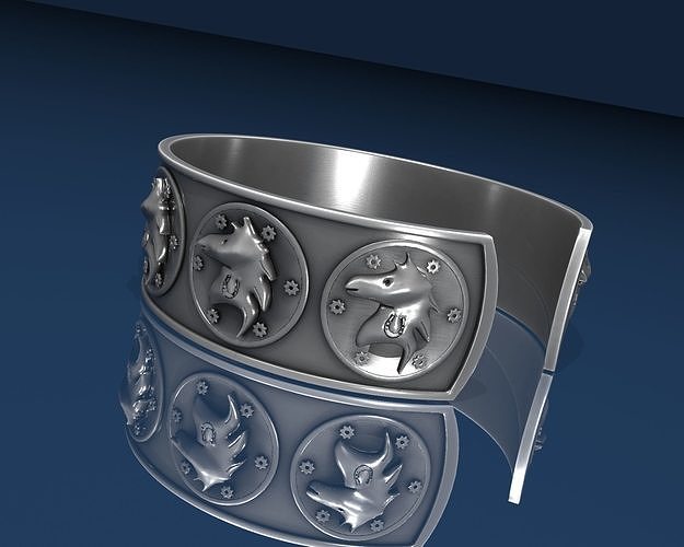 horse Ancient Bracelet STL jewelry 3D print model