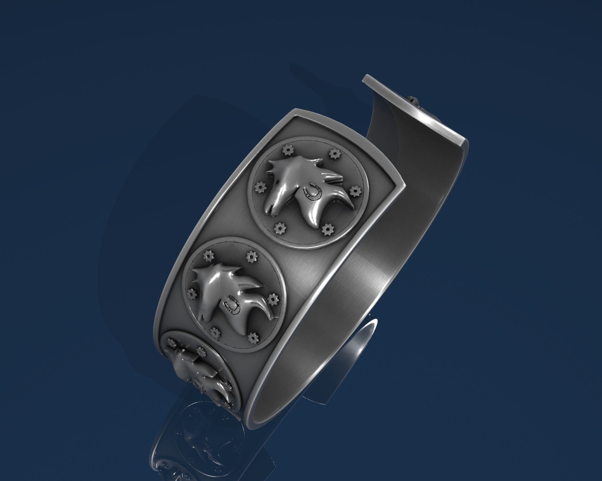  horse Ancient Bracelet STL jewelry 3D print model_1