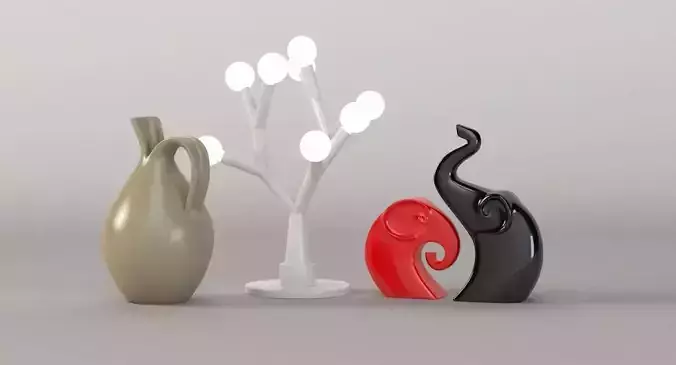 Ornamental Ceramic Elephant Light Sculpture Jug Jar Artwork