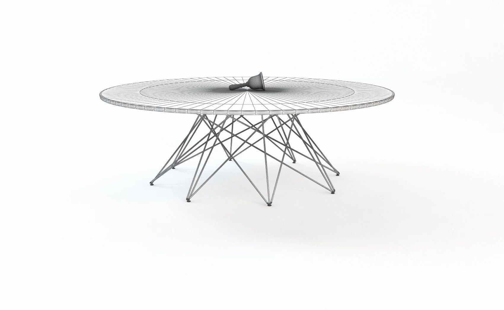 Octa Dining Table Round 3D model_3