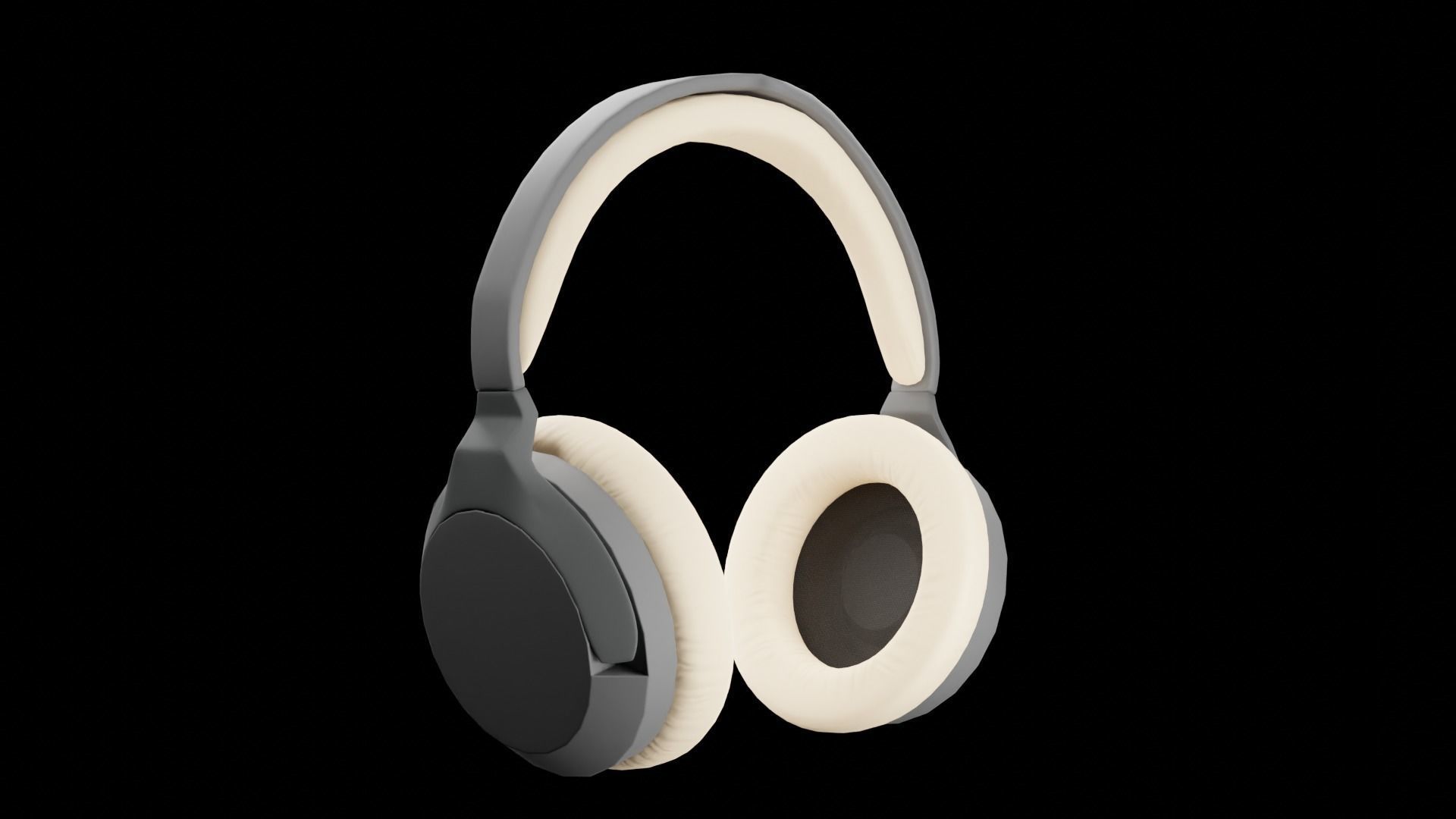 Headphones Low poly Low-poly 3D model_19